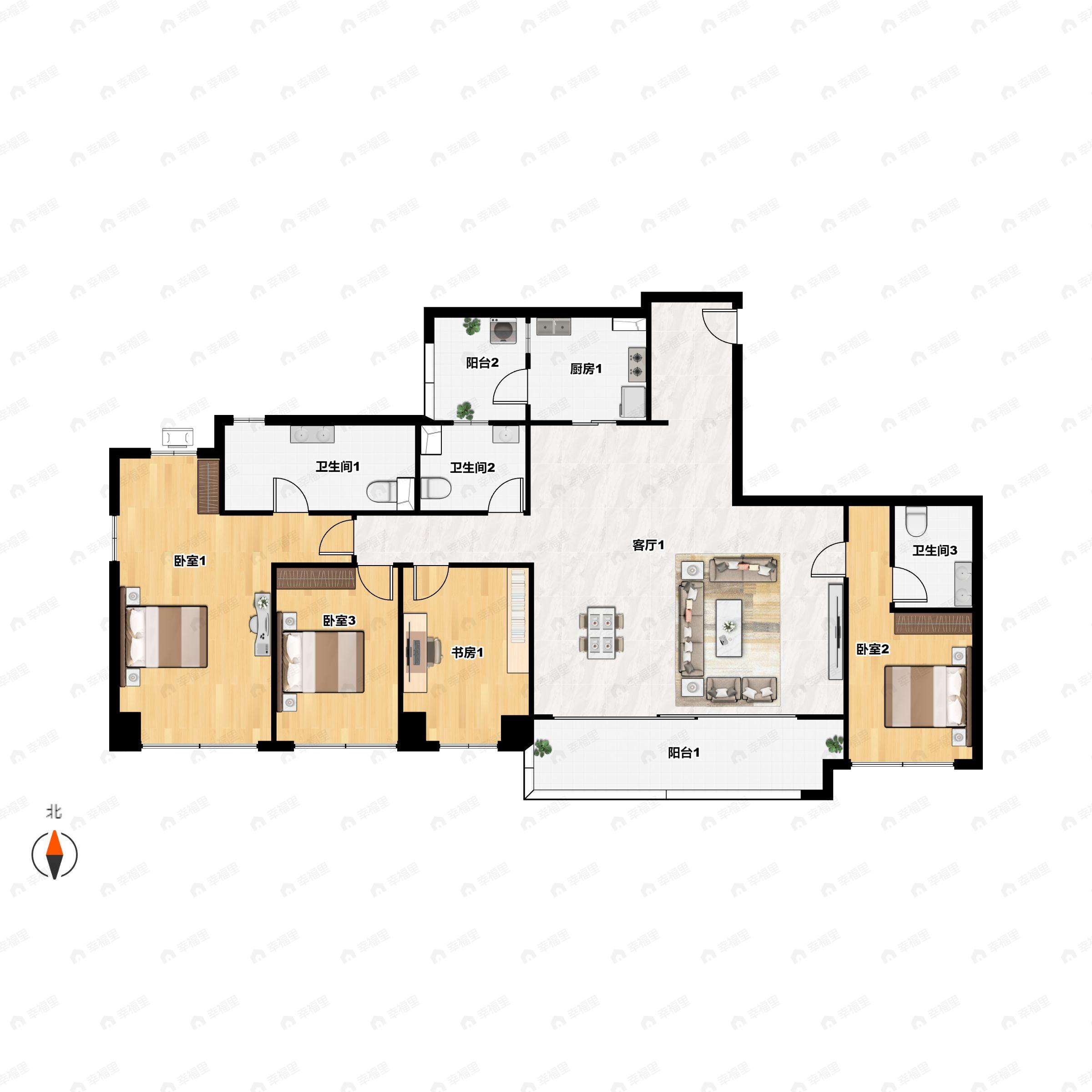 远大海灣雲錦4室2厅3卫户型图