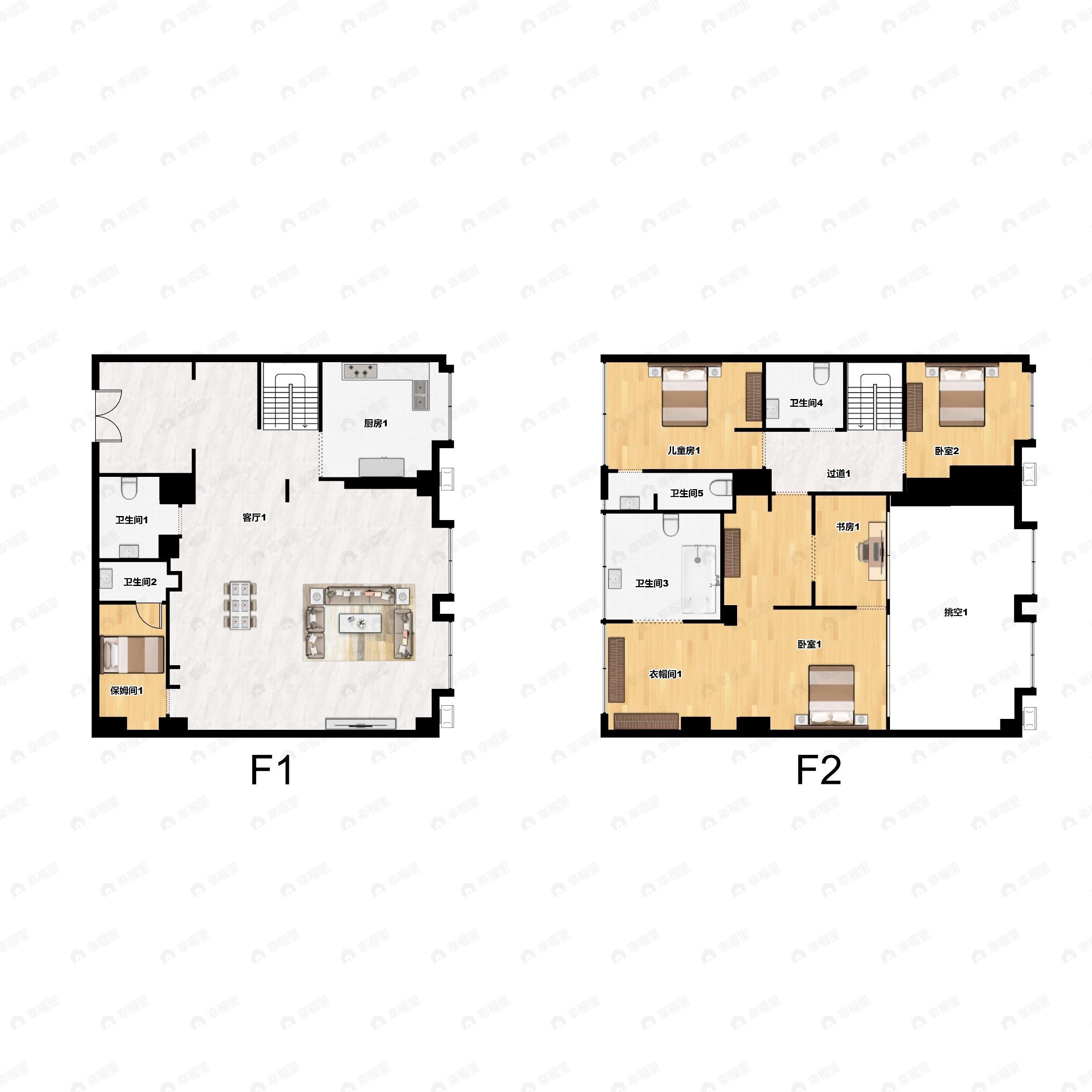 3室3厅5卫建面113平东户型图
