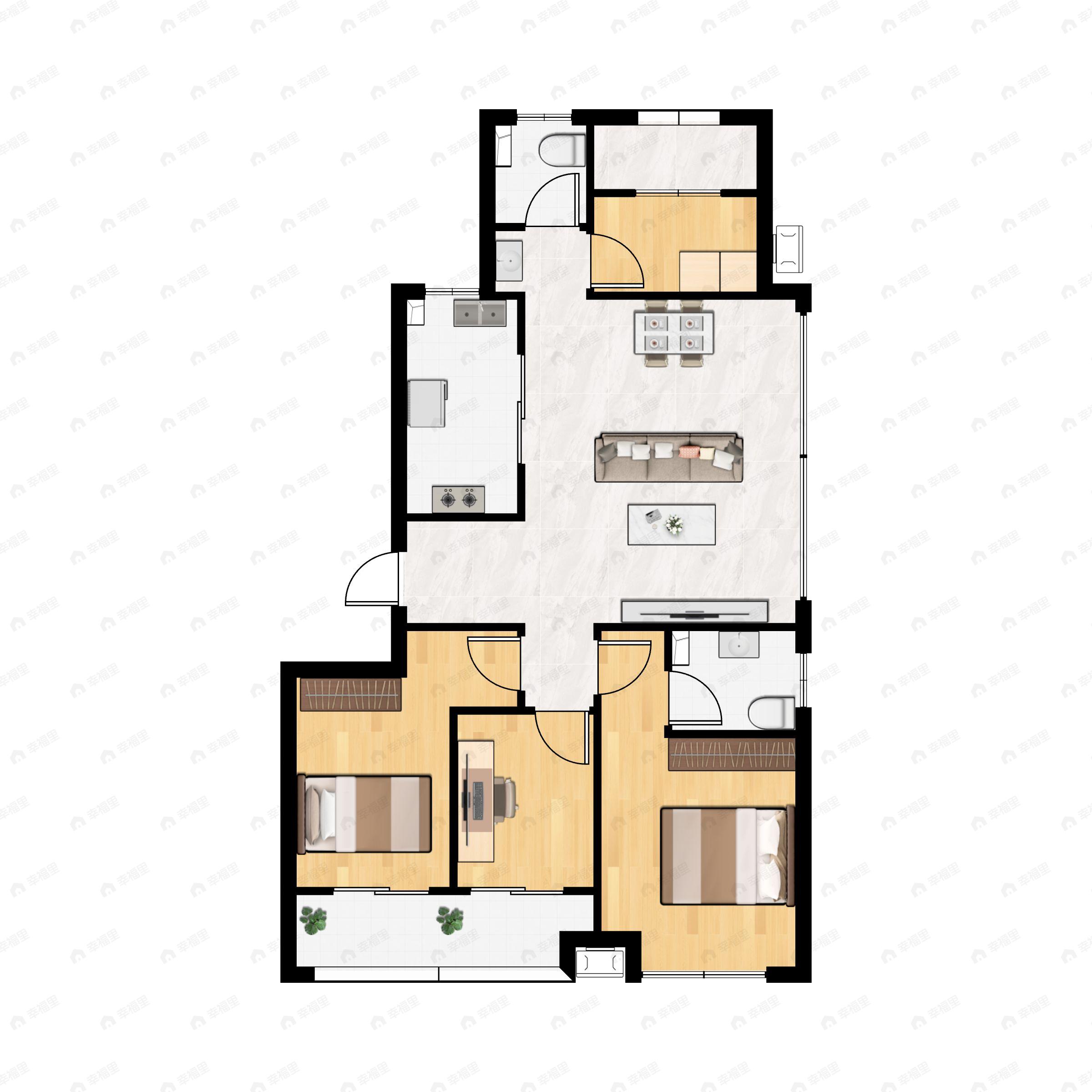 华博江南首府4室2厅2卫户型图