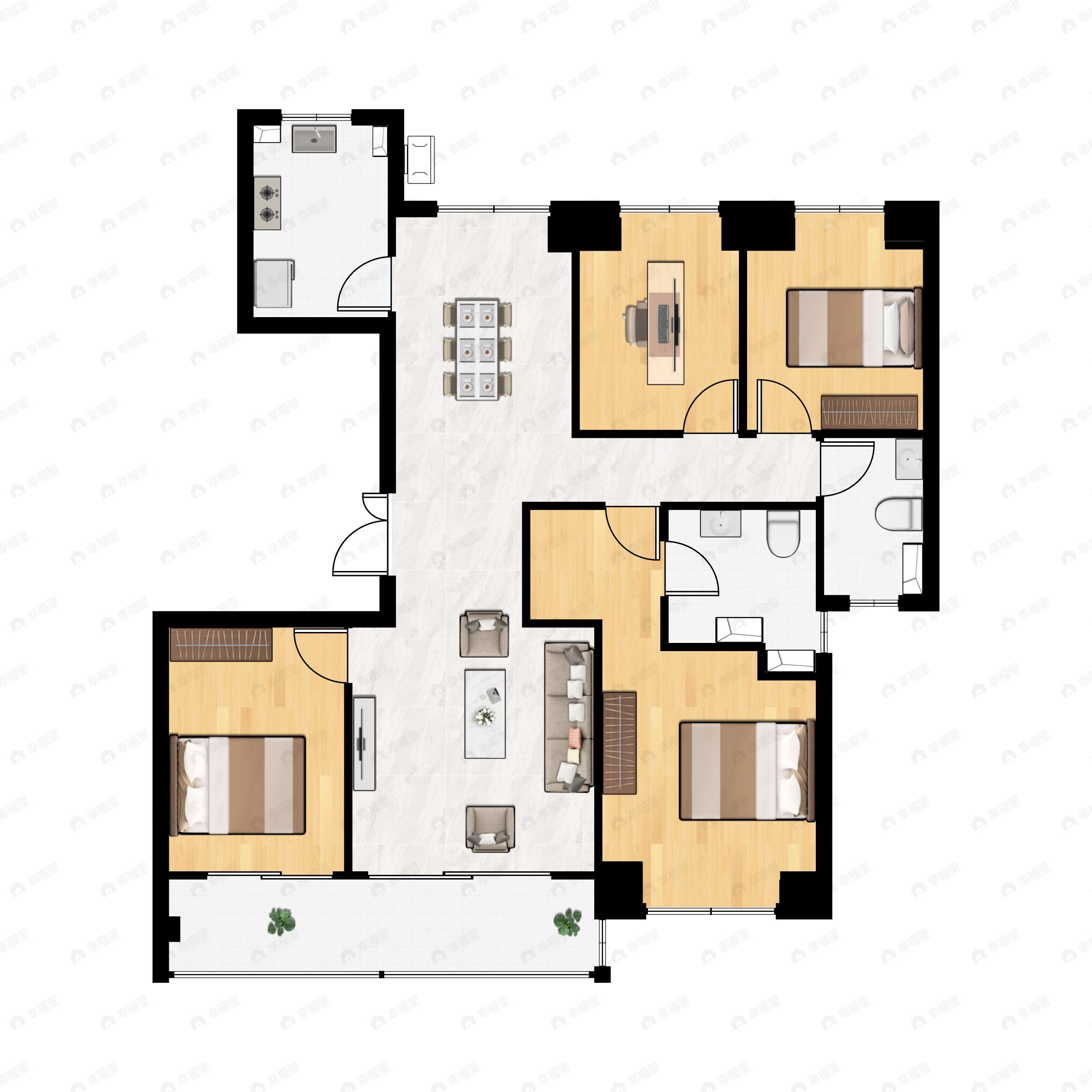 4室2厅2卫建面139平户型图