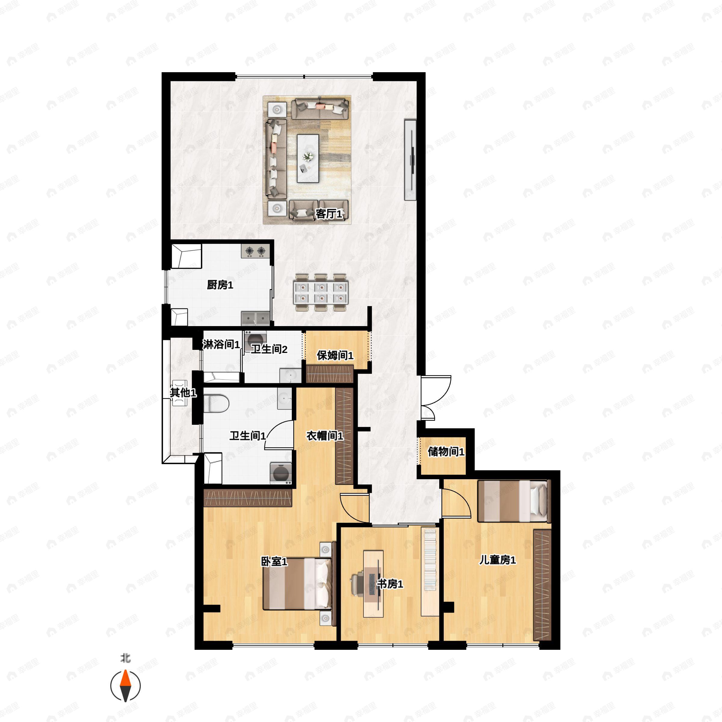 中海十里观澜/十里潮颂3室2厅2卫户型图
