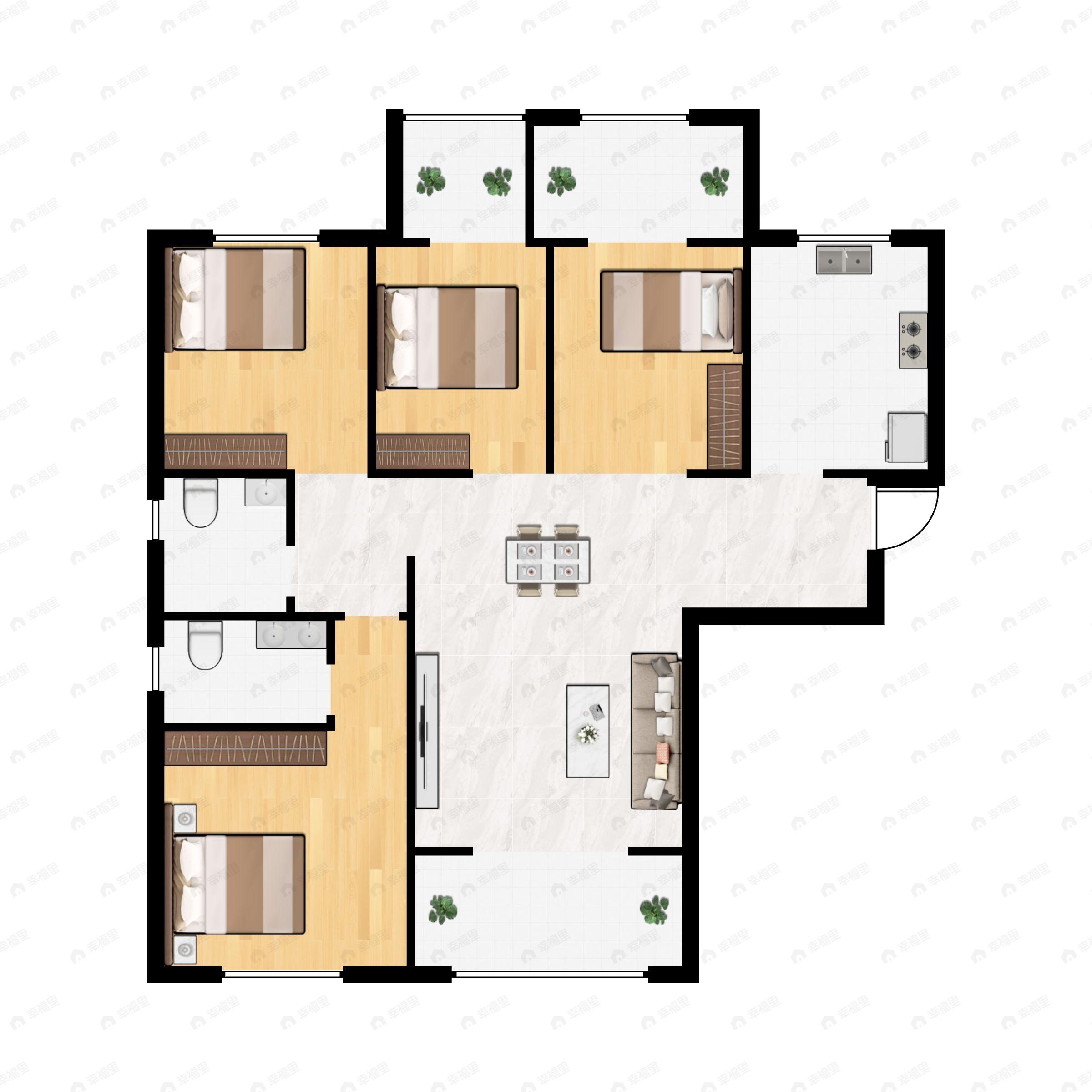 4室2厅2卫建面149平南户型图