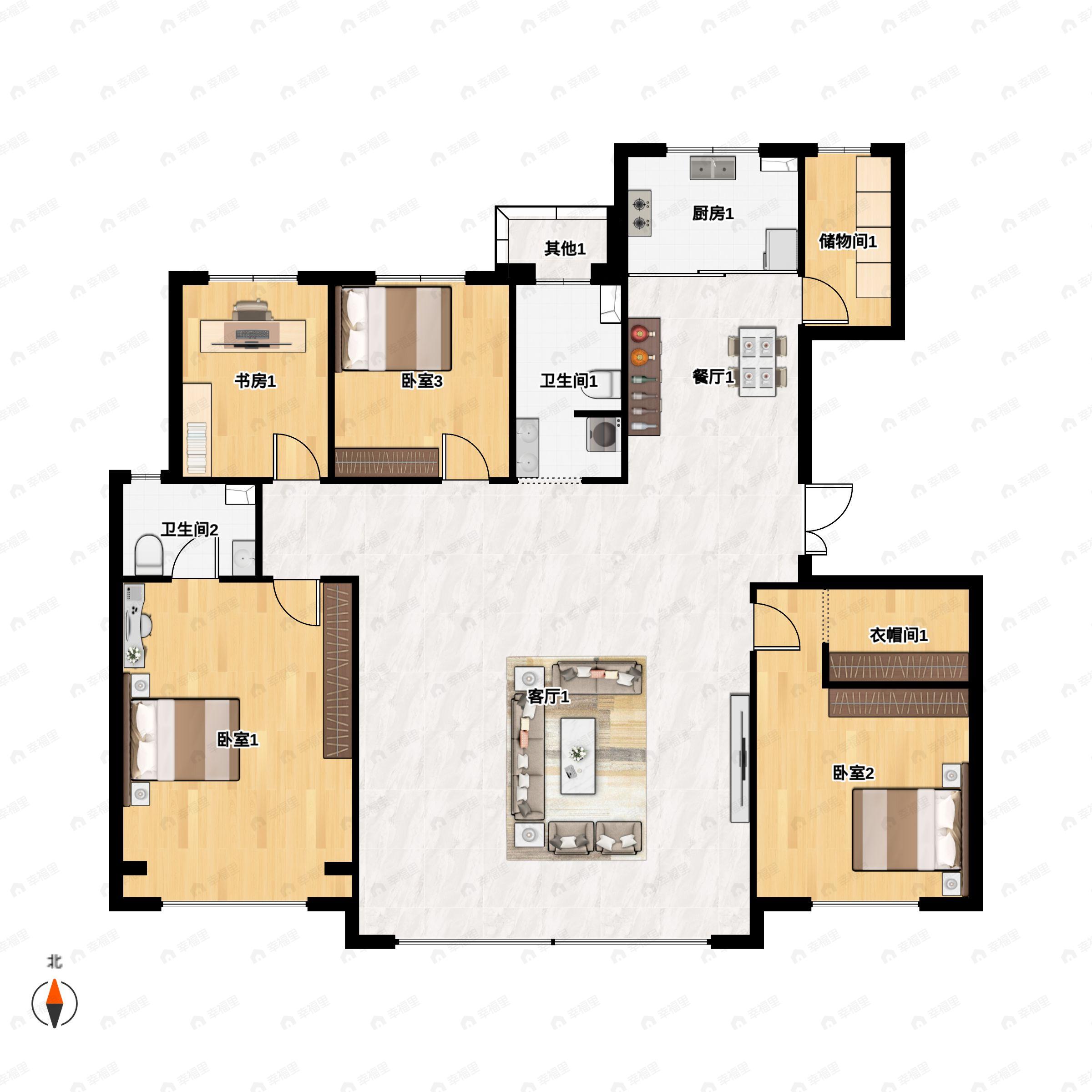 宝裕悦兰湾观萃4室2厅2卫户型图
