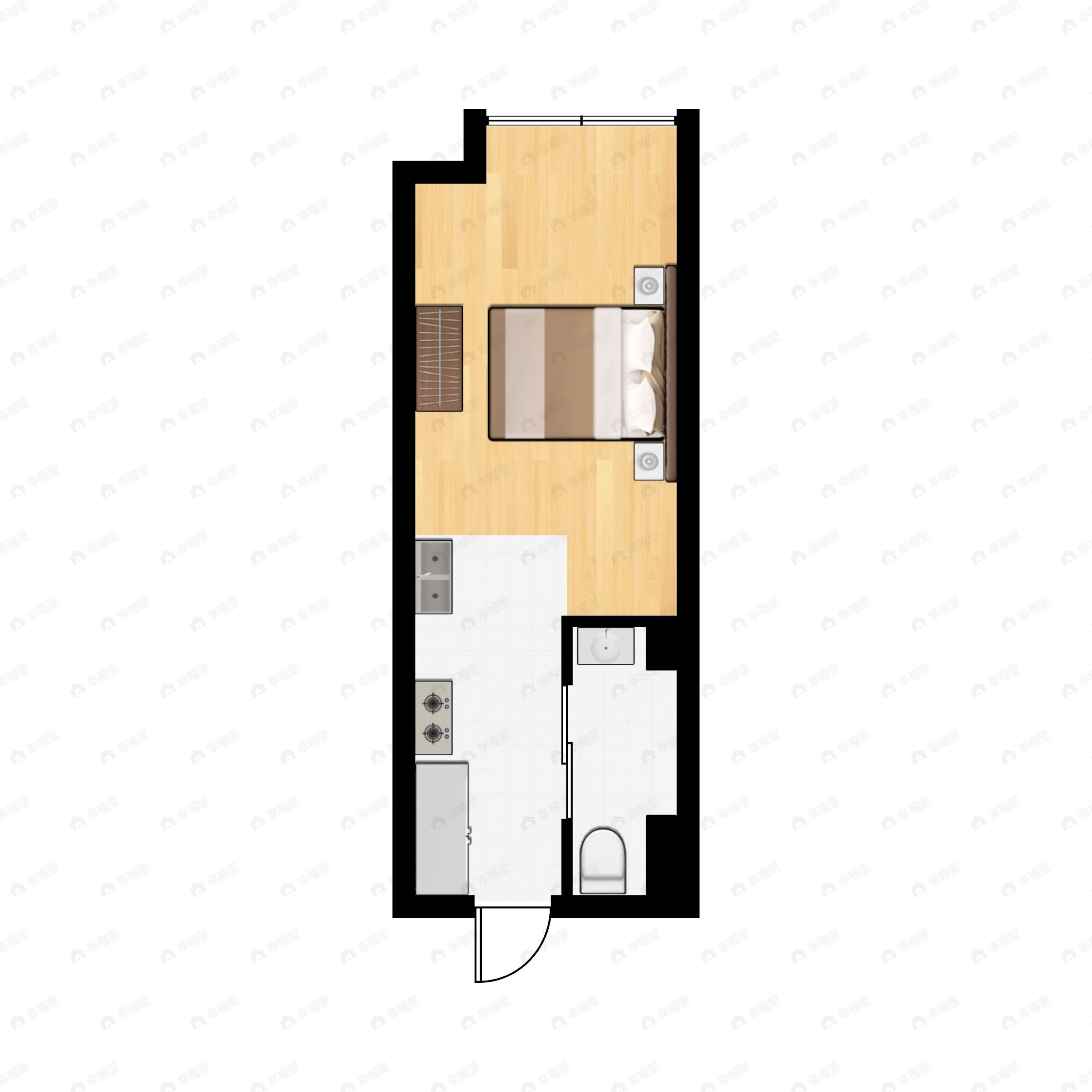1室1厅1卫建面37平户型图