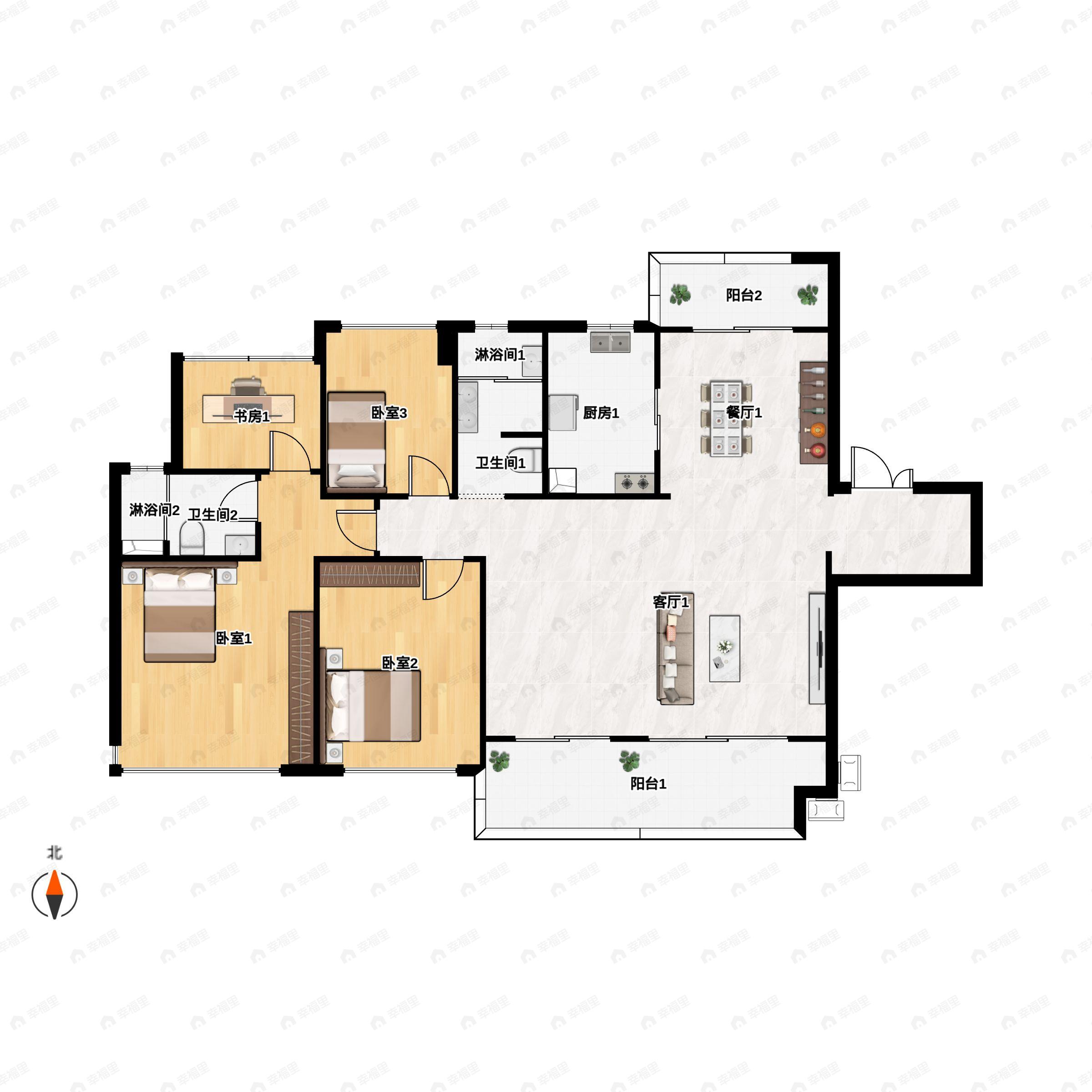 5室2厅2卫建面140平户型图