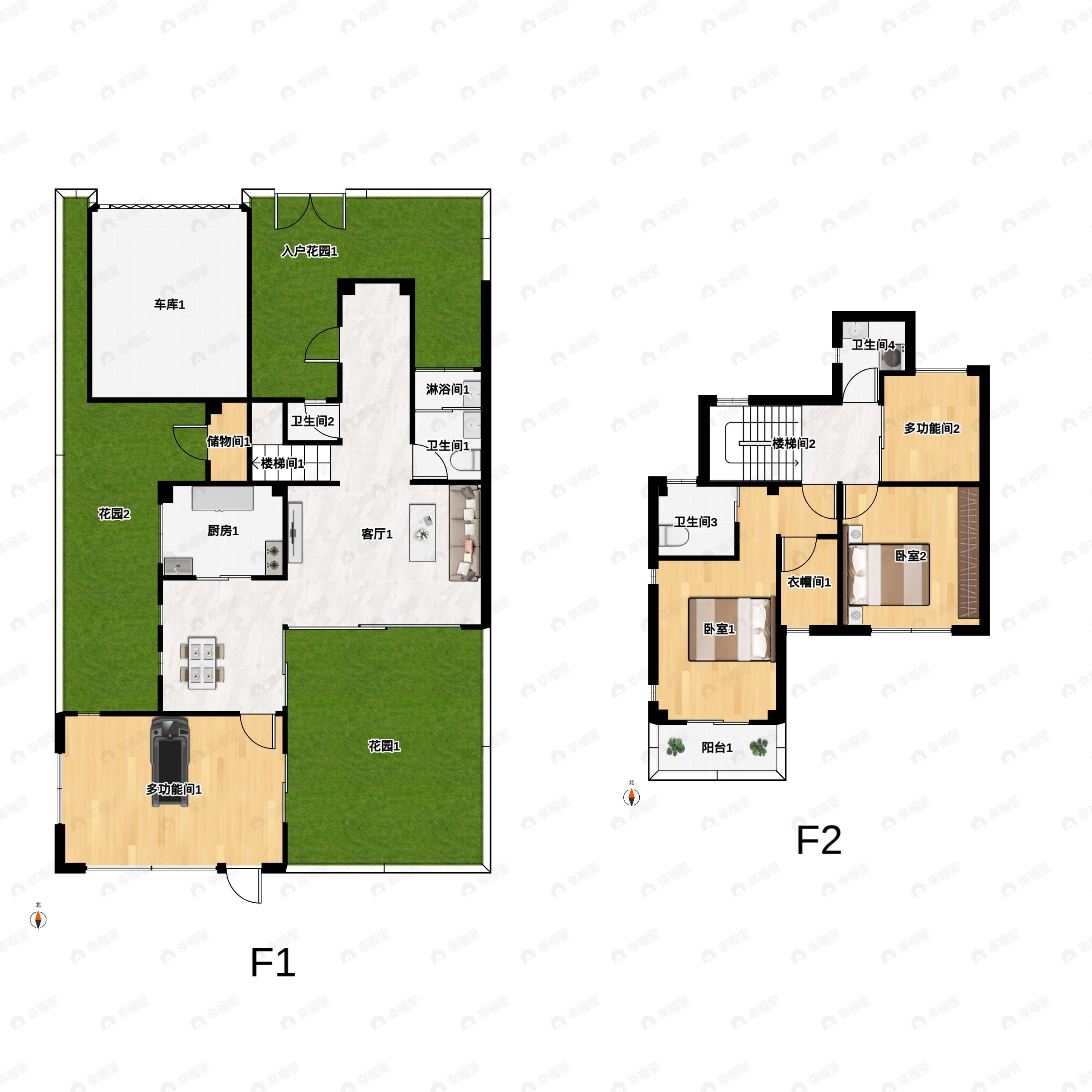 3室2厅3卫建面202平户型图