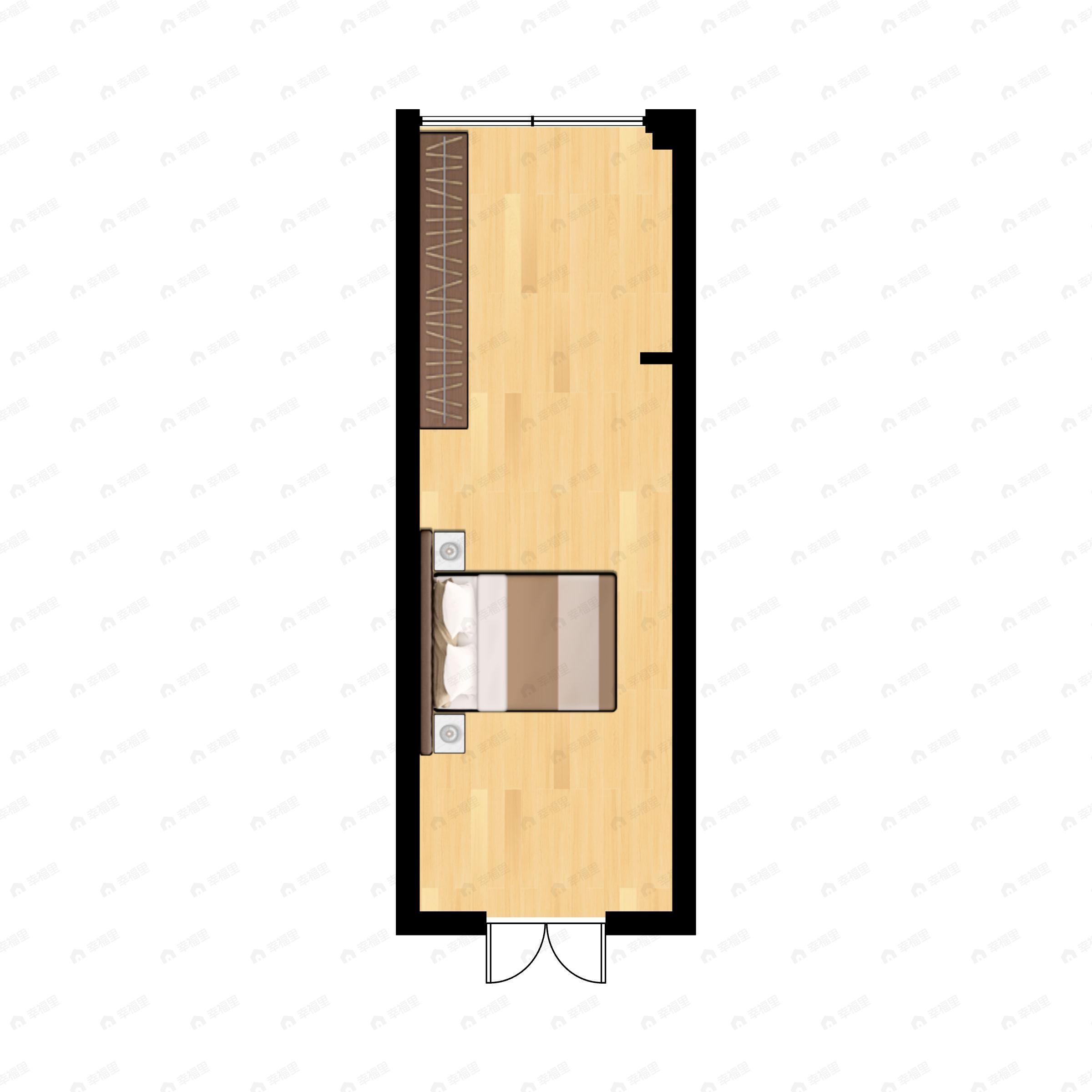 1室1厅建面46m²南户型图