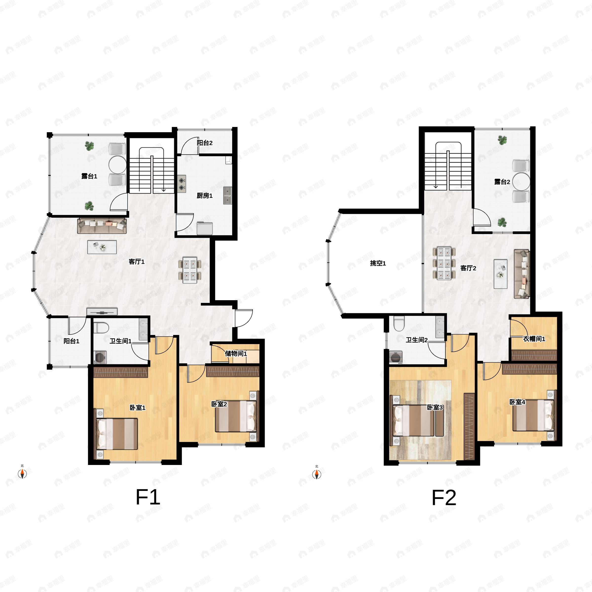 4室2厅2卫建面182平户型图