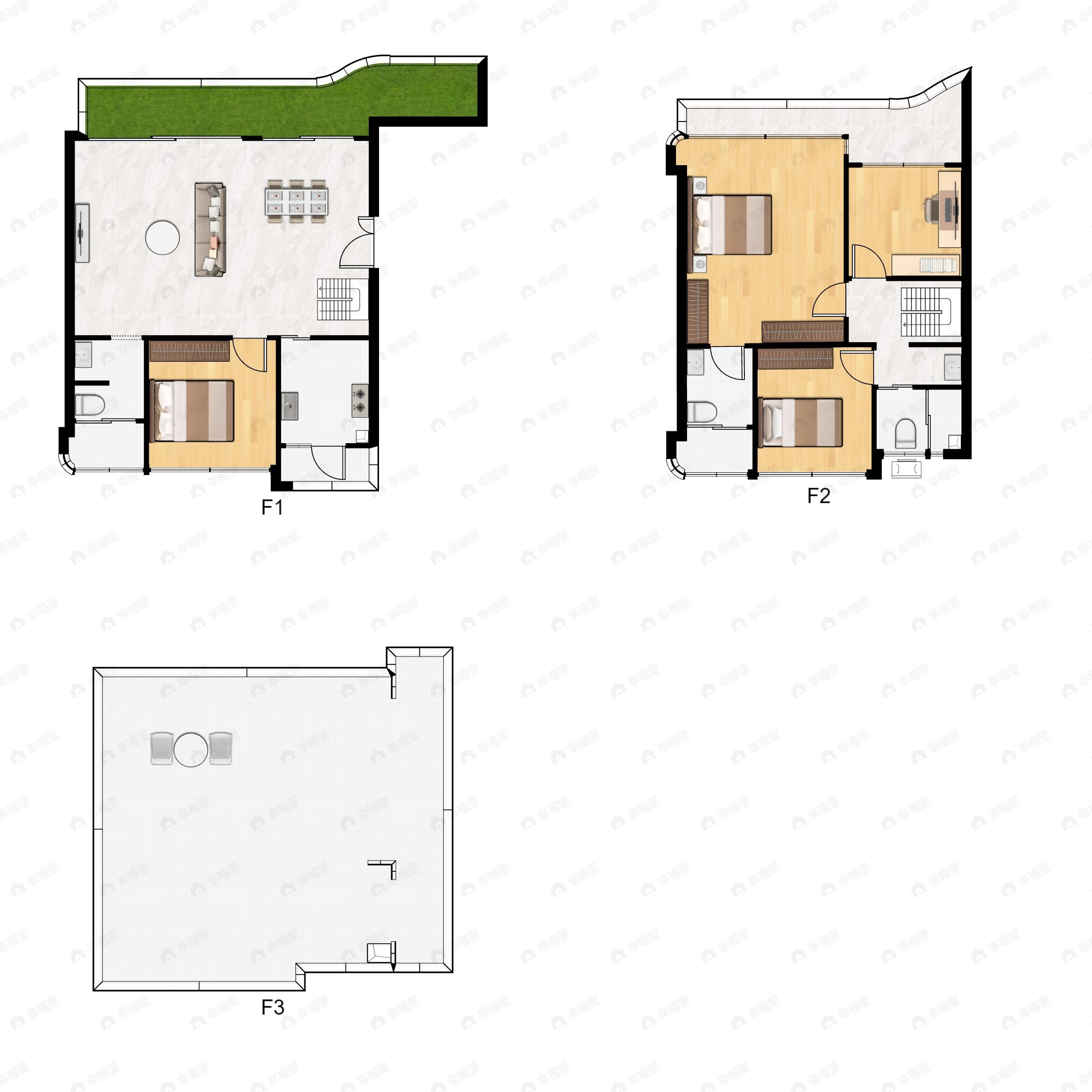 4室2厅3卫建面132m²南户型图