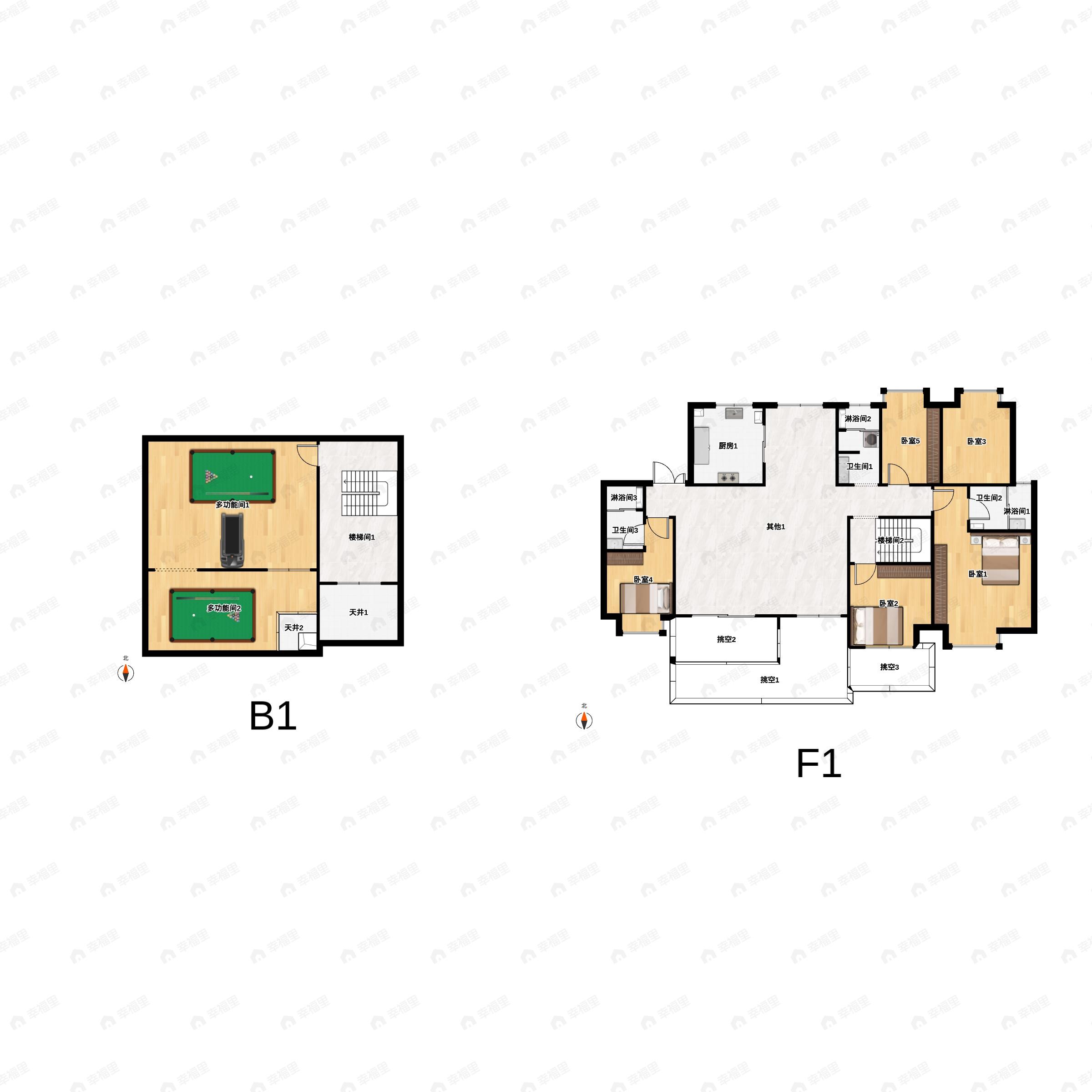 爱涛天禧明庭5室2厅3卫户型图