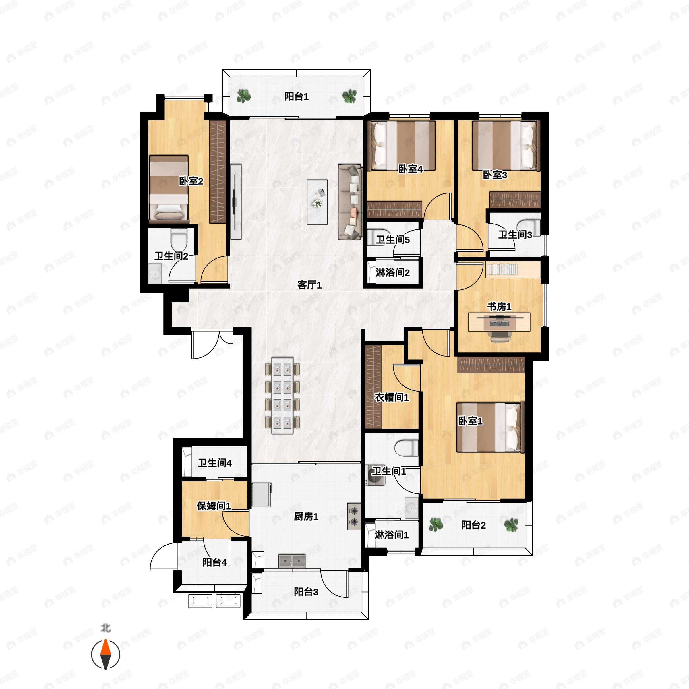 百汇园6室2厅4卫户型图