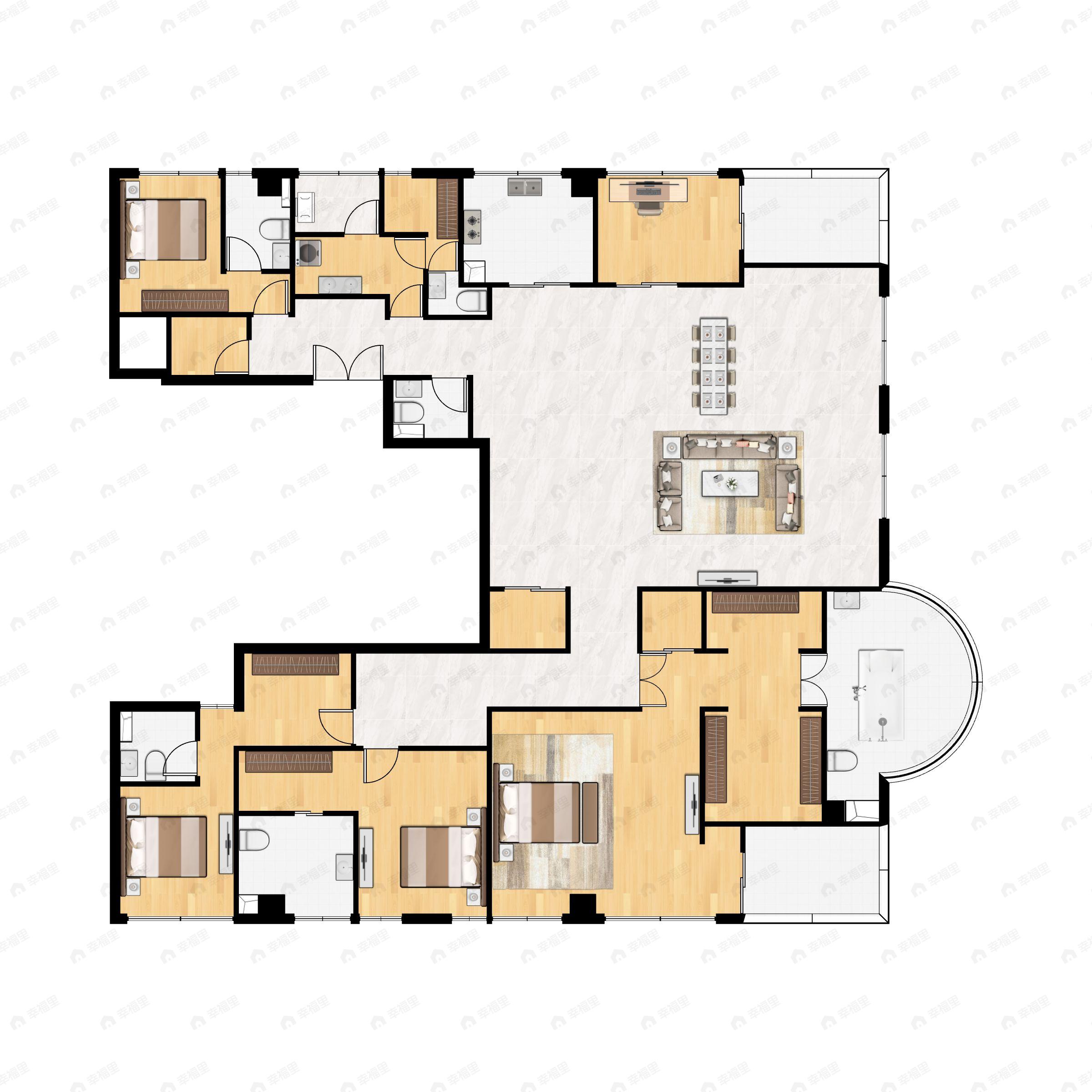 5室2厅5卫建面501平户型图