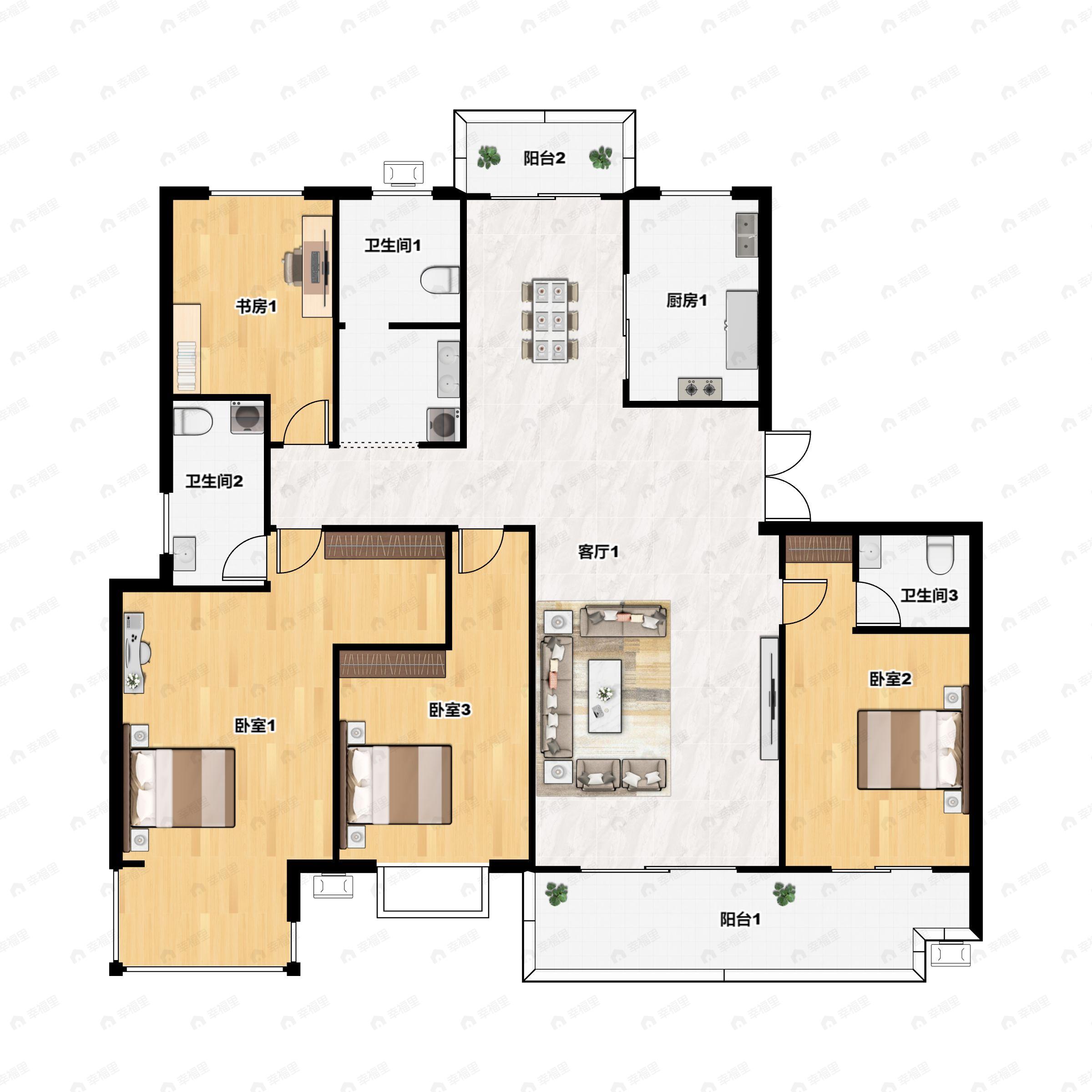 天浩上元郡4室2厅3卫户型图