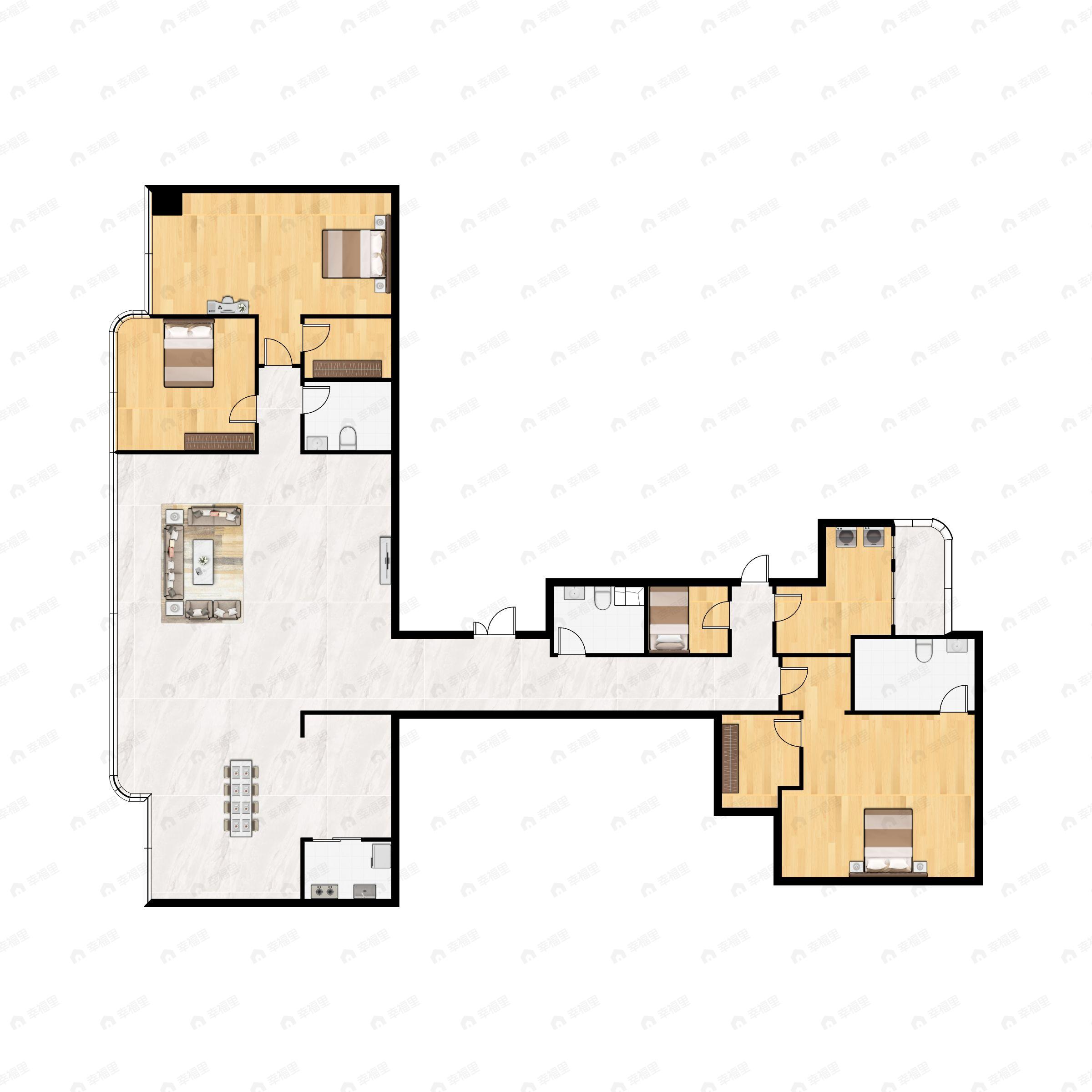 4室2厅3卫建面323平户型图