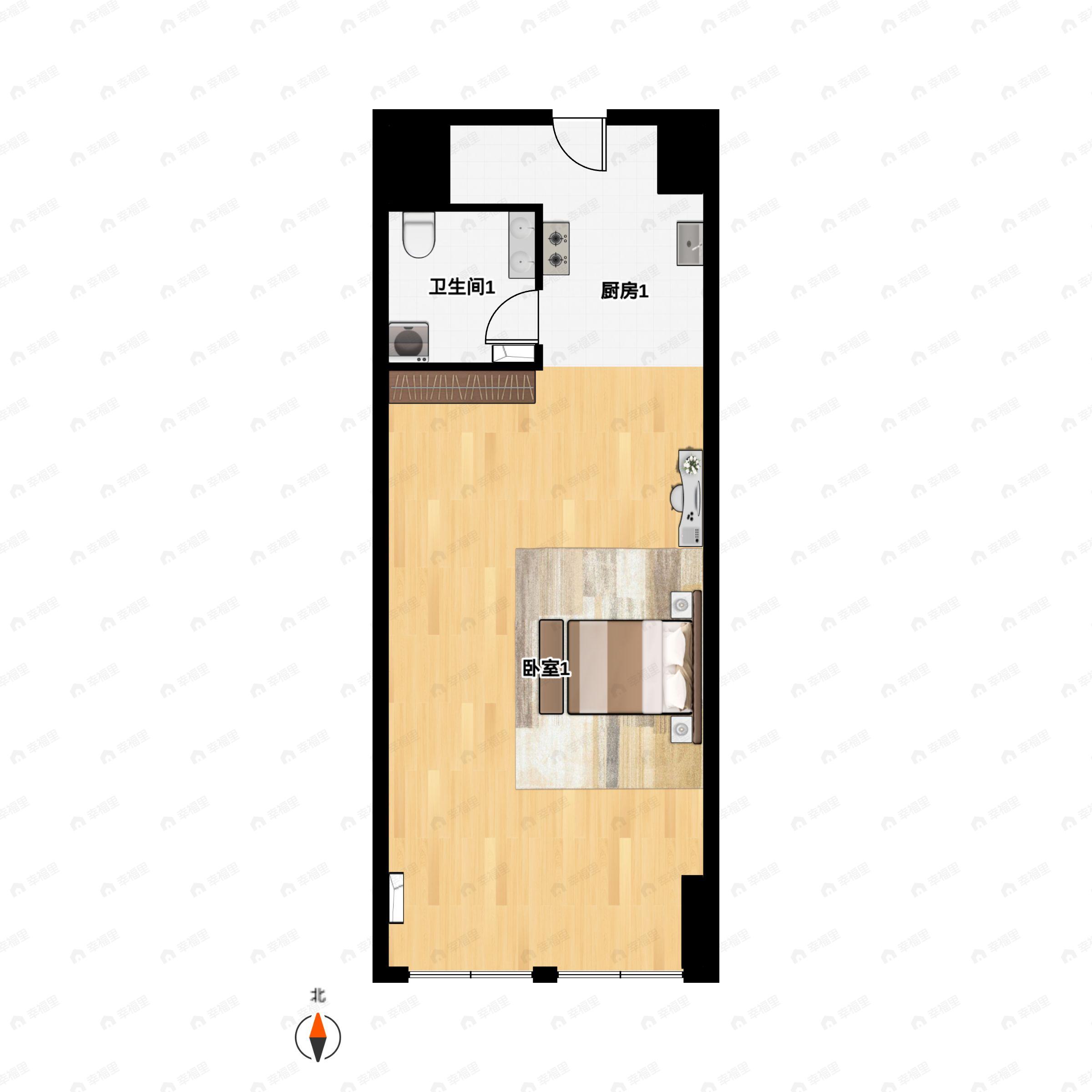 1室1厅1卫建面67平户型图