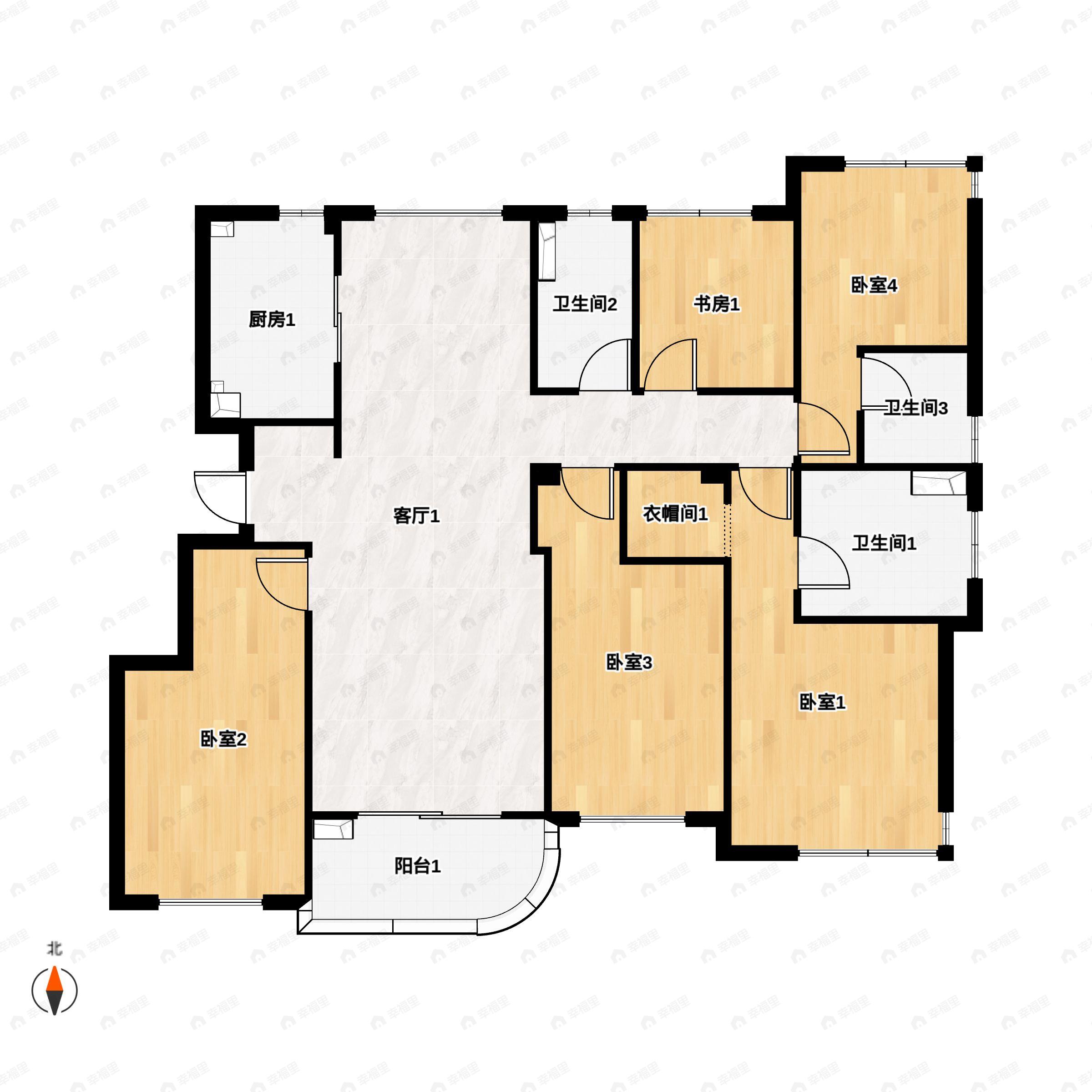 5室2厅3卫建面143平户型图