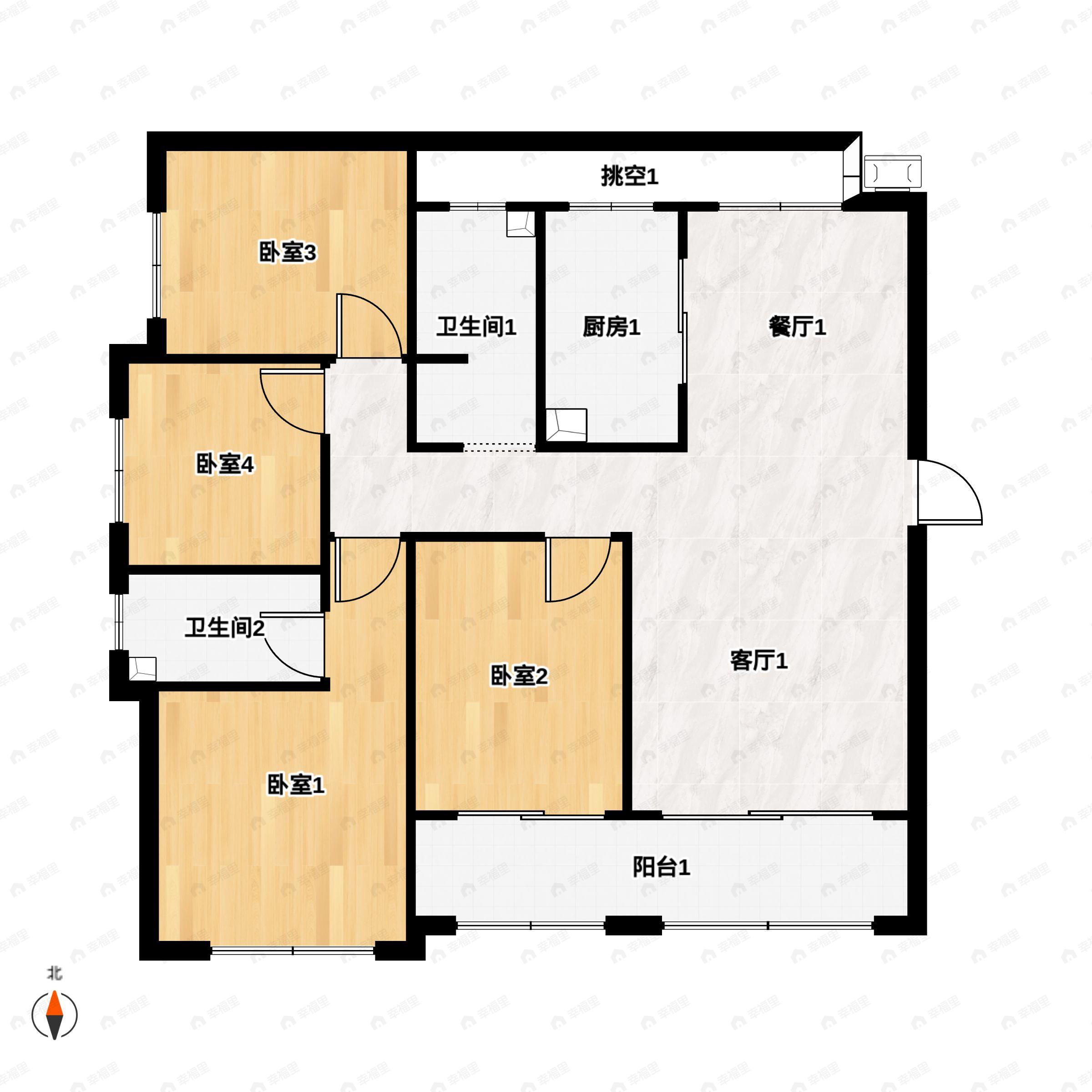 4室2厅2卫建面147平户型图