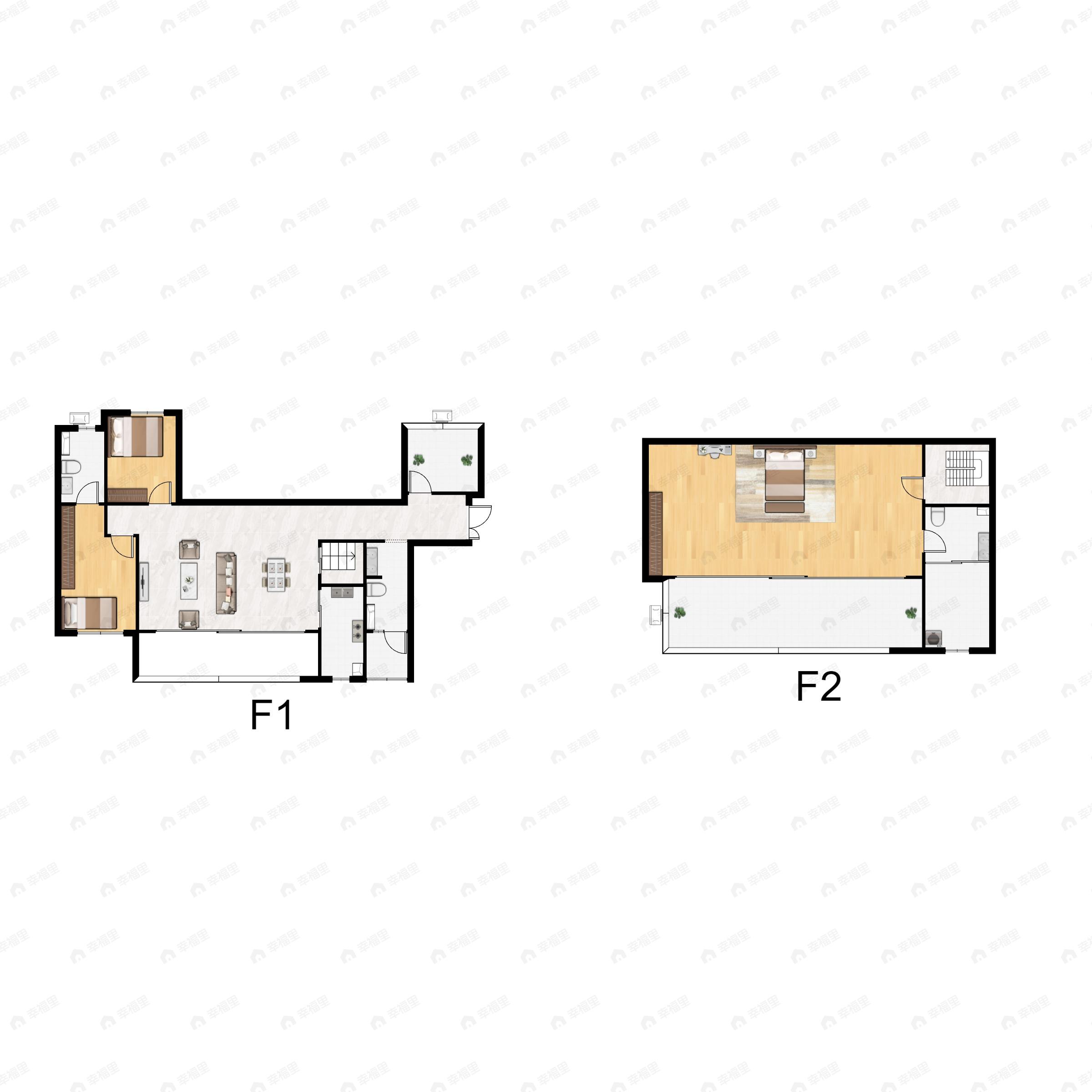 2室2厅2卫建面130平户型图