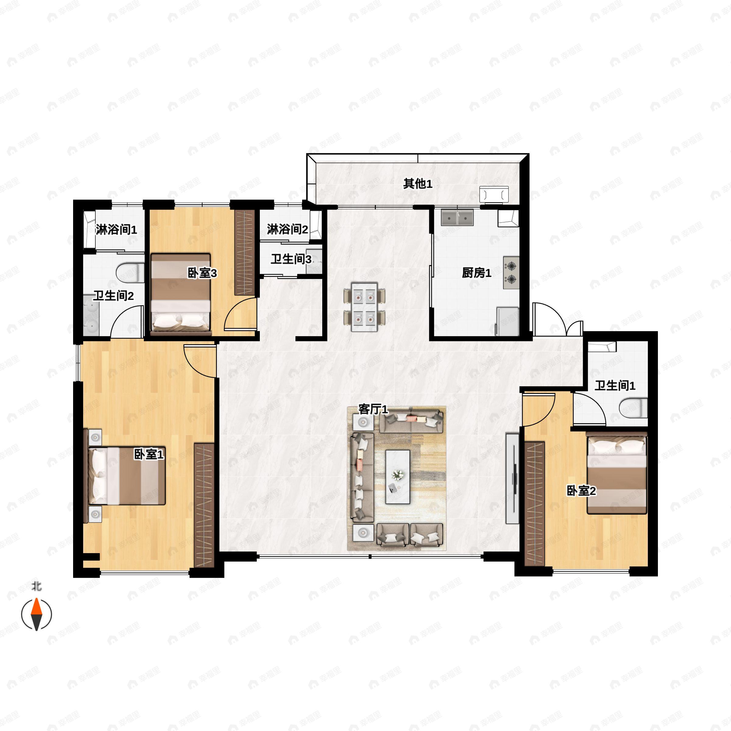 云璟台4室2厅3卫户型图