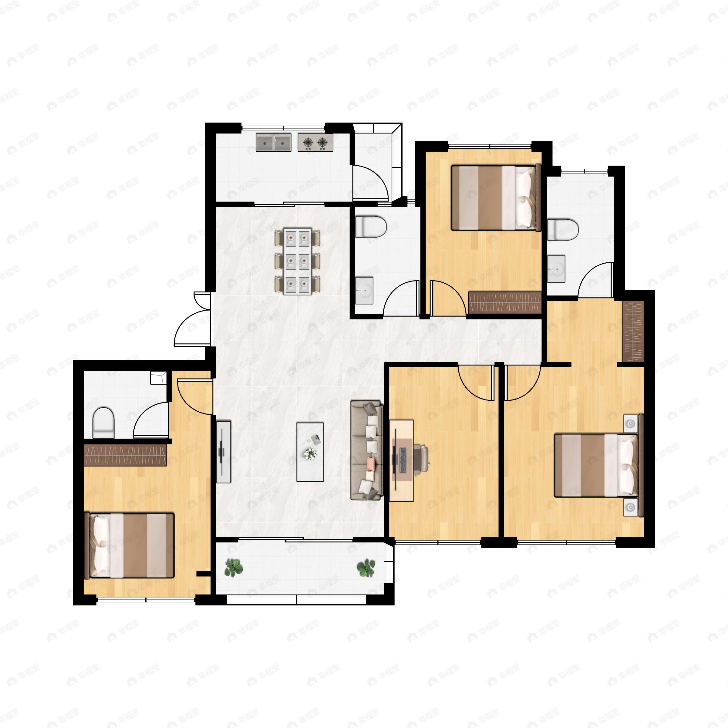 金隅上城郡4室2厅3卫户型图