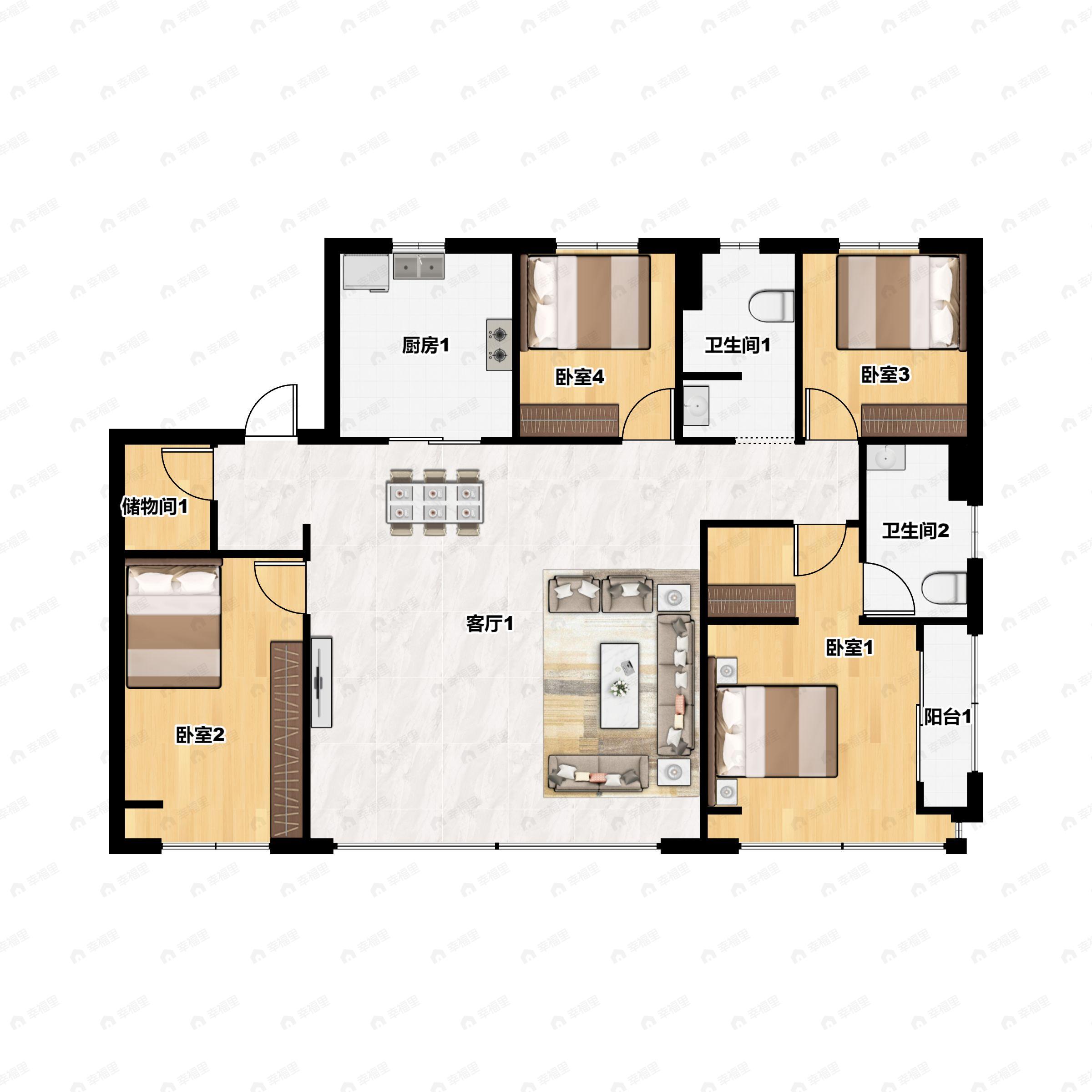 海信璞悦4室2厅2卫户型图
