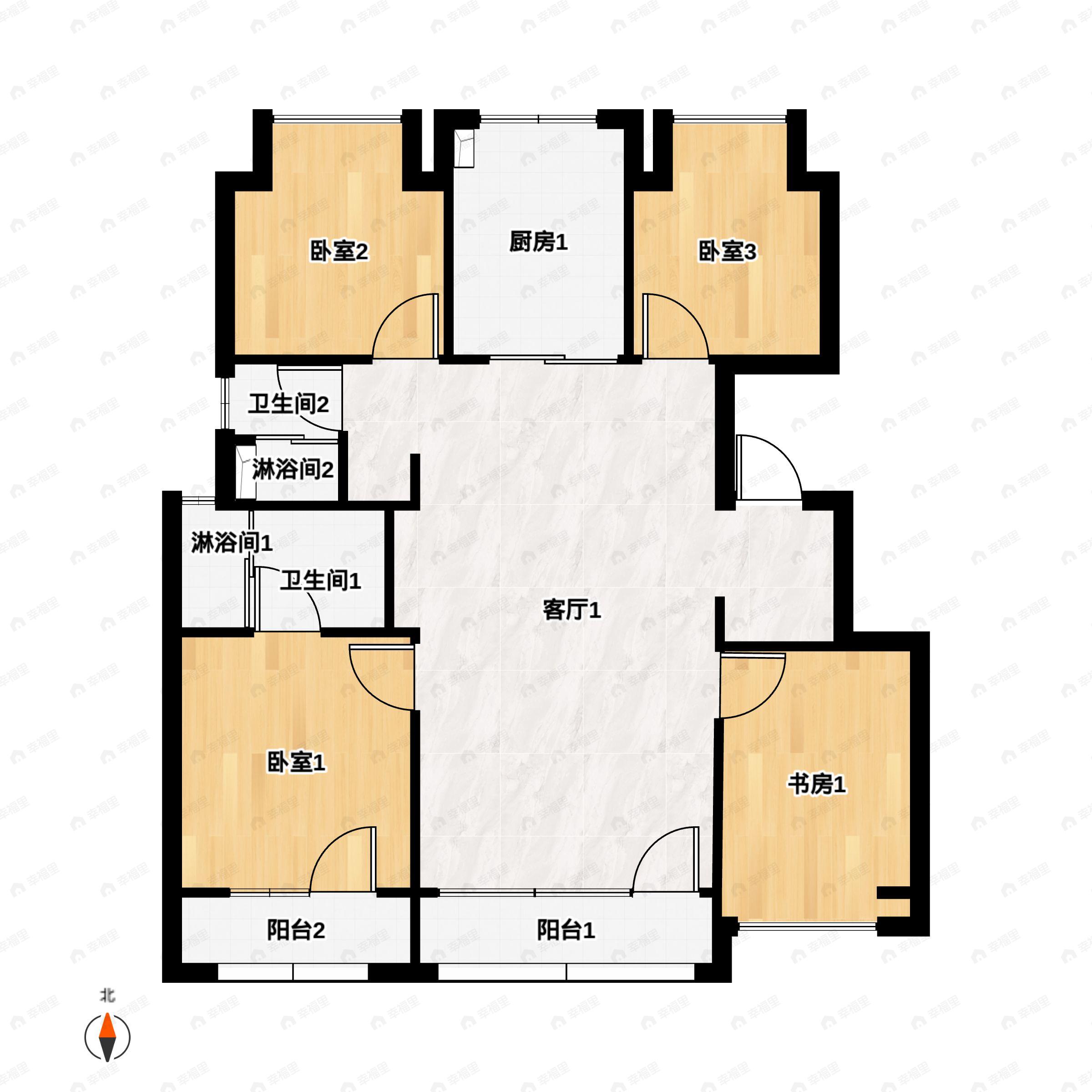 4室2厅2卫建面145平户型图