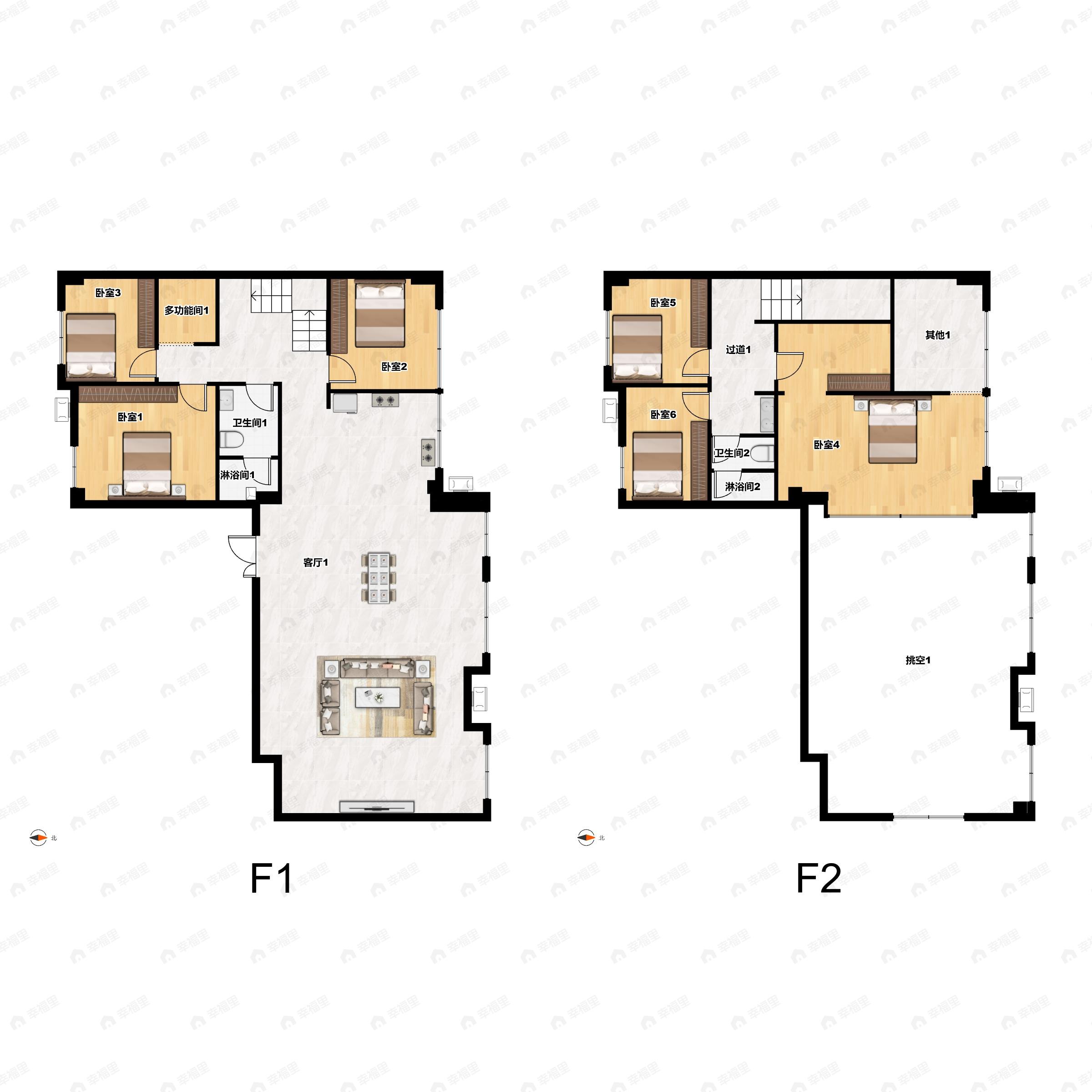 4室2厅3卫建面191平户型图