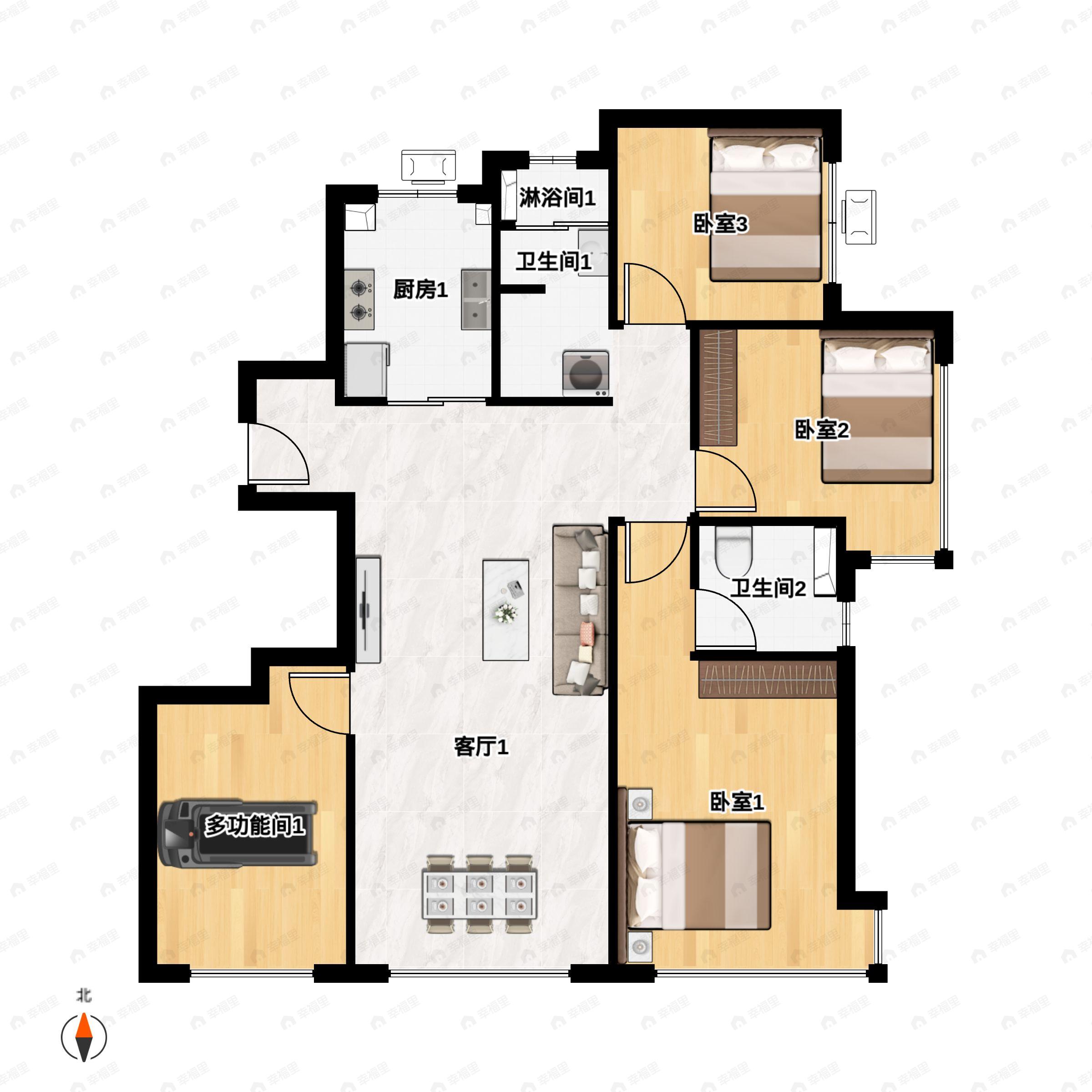 建发·观堂府4室2厅2卫户型图