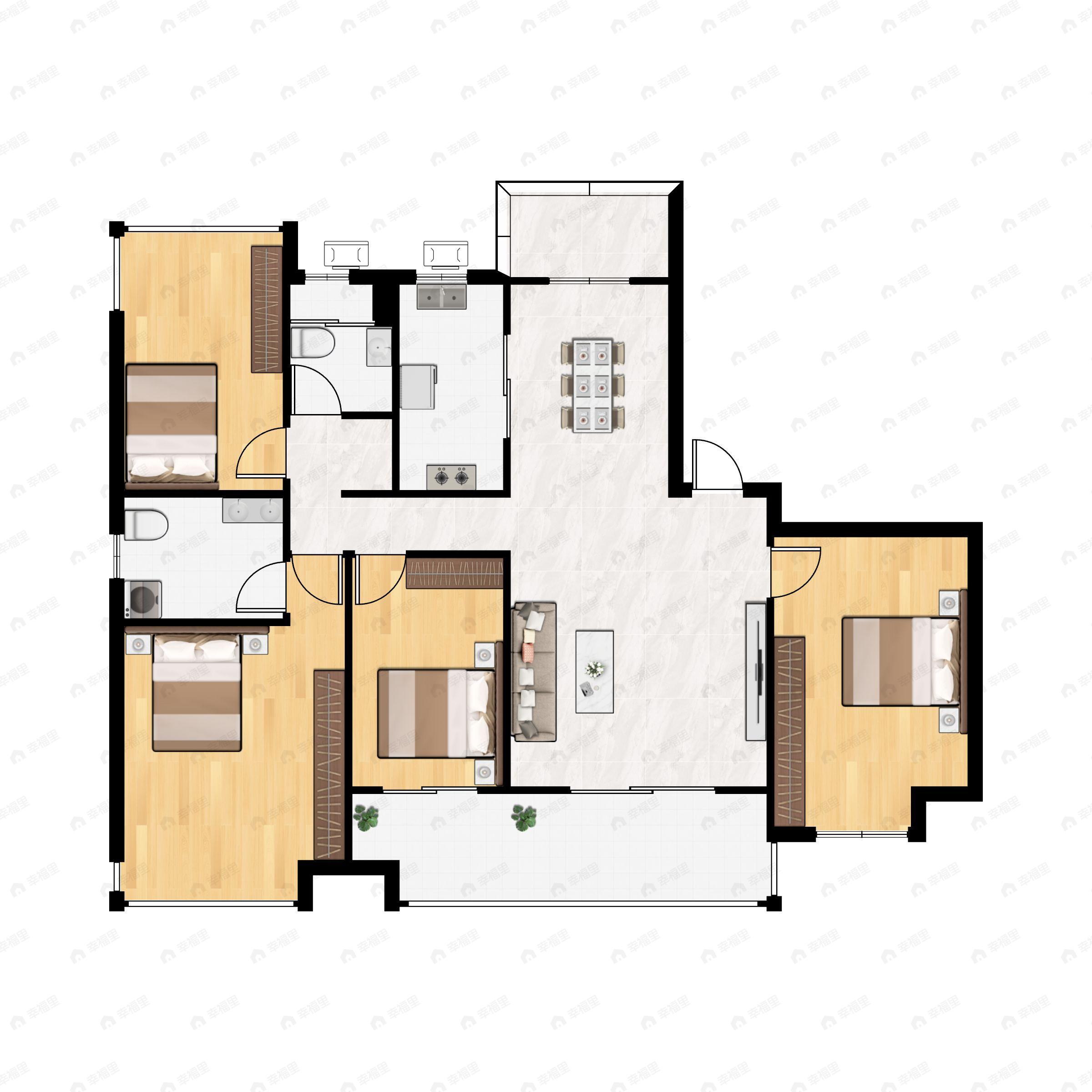 宋都江宸府4室2厅2卫户型图