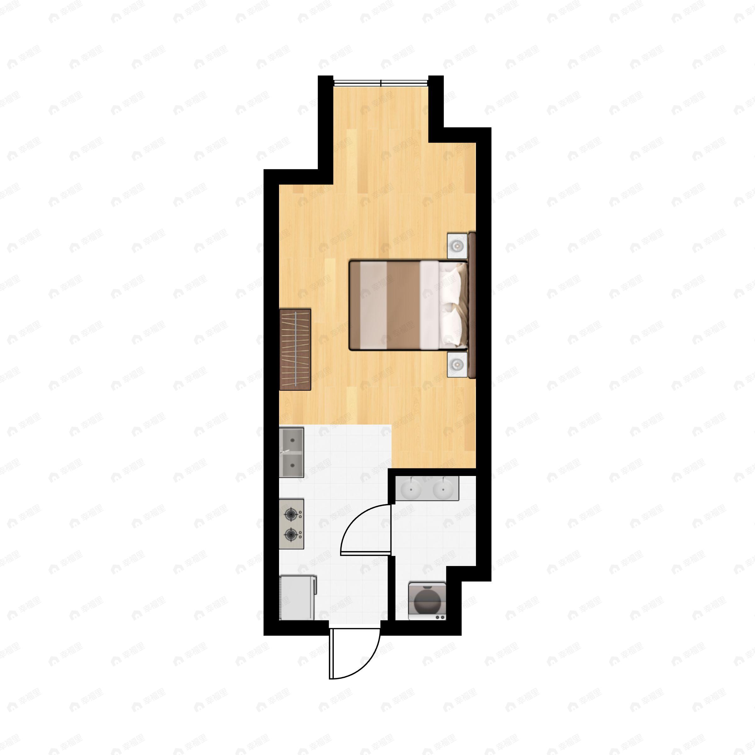 1室1厅1卫建面40平户型图