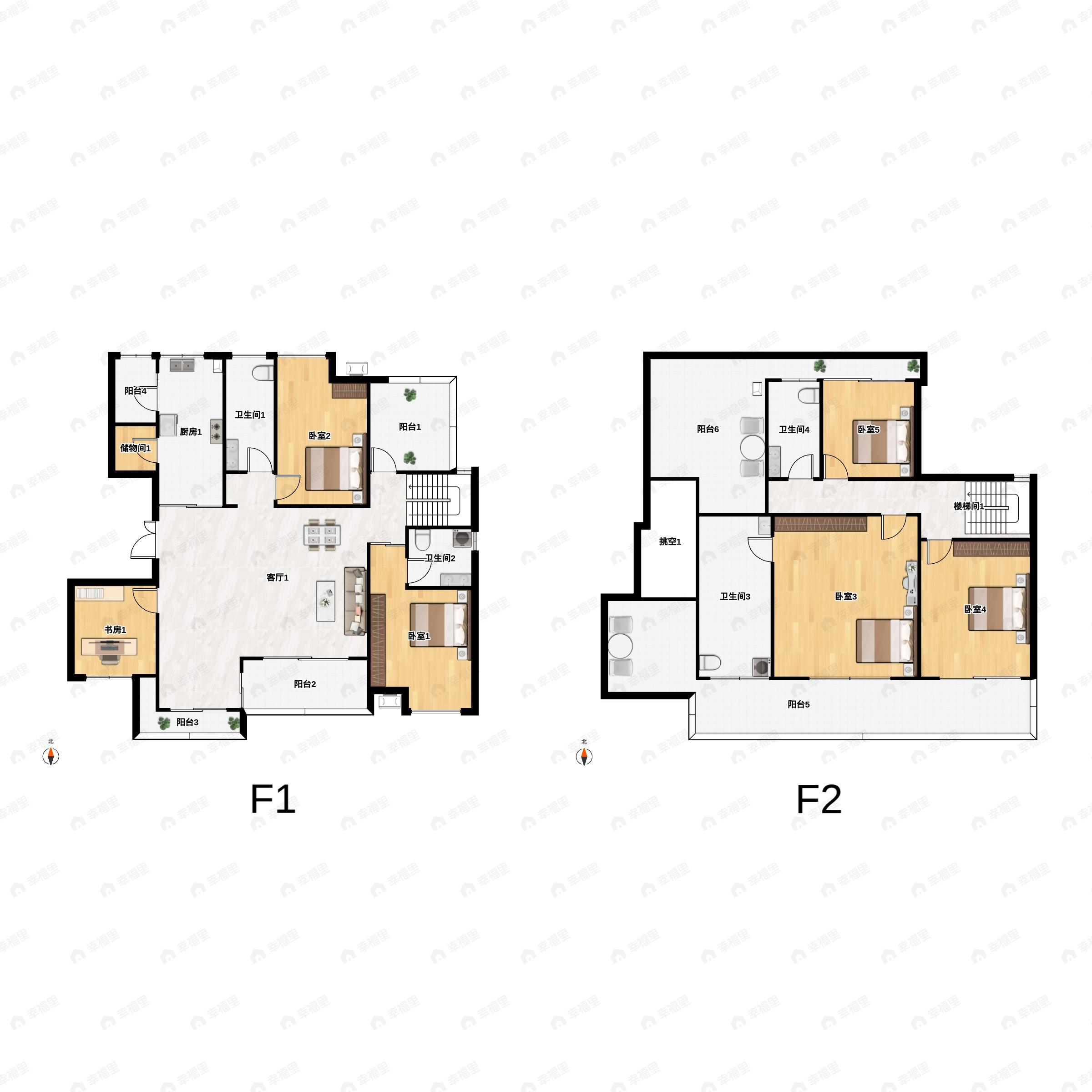 鹏润鹿山台5室3厅2卫户型图