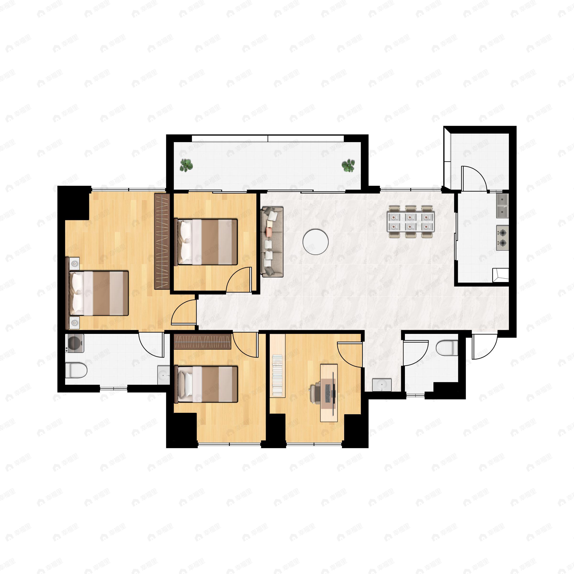 北京城建龙樾生态城4室2厅2卫户型图