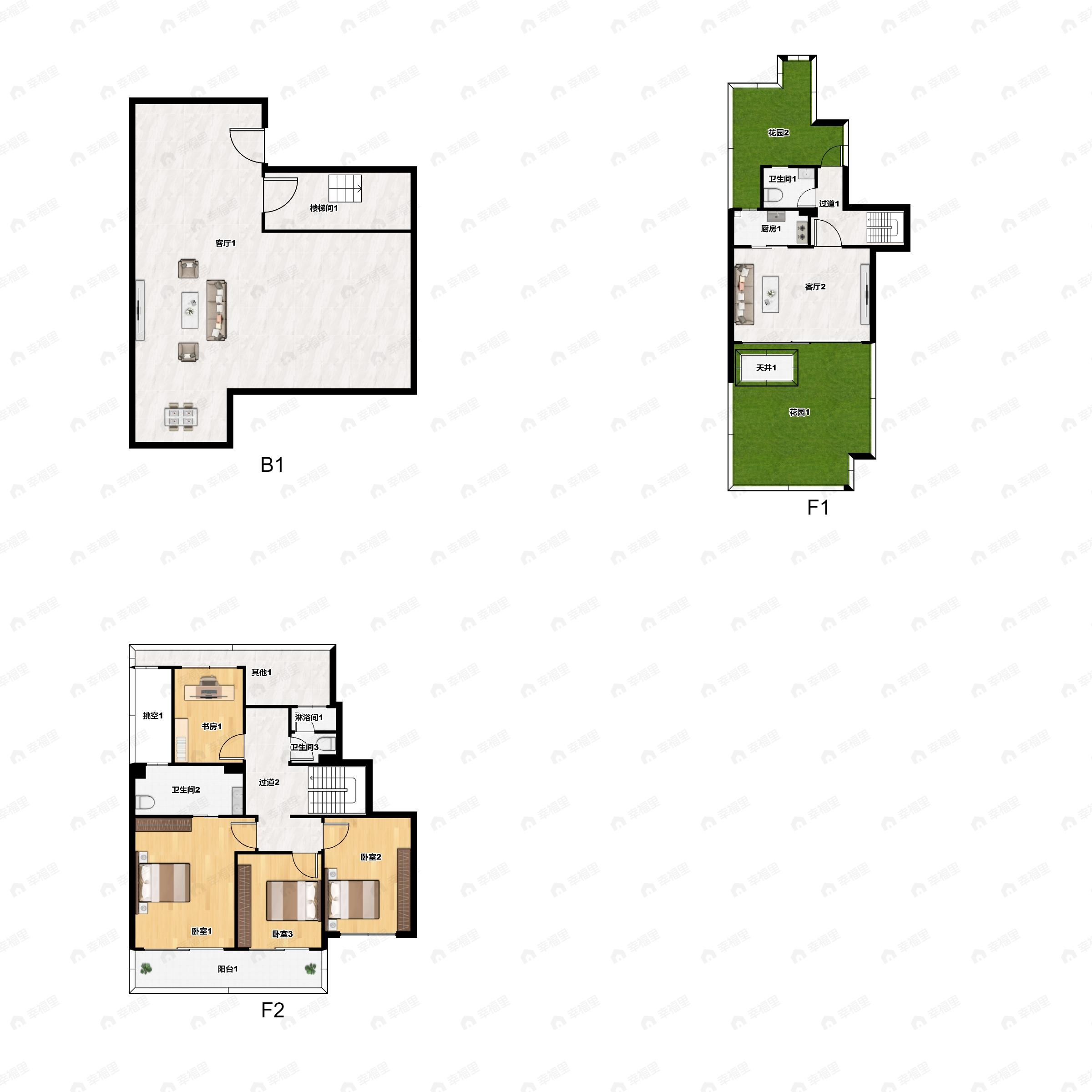 4室2厅3卫建面147平南|北户型图