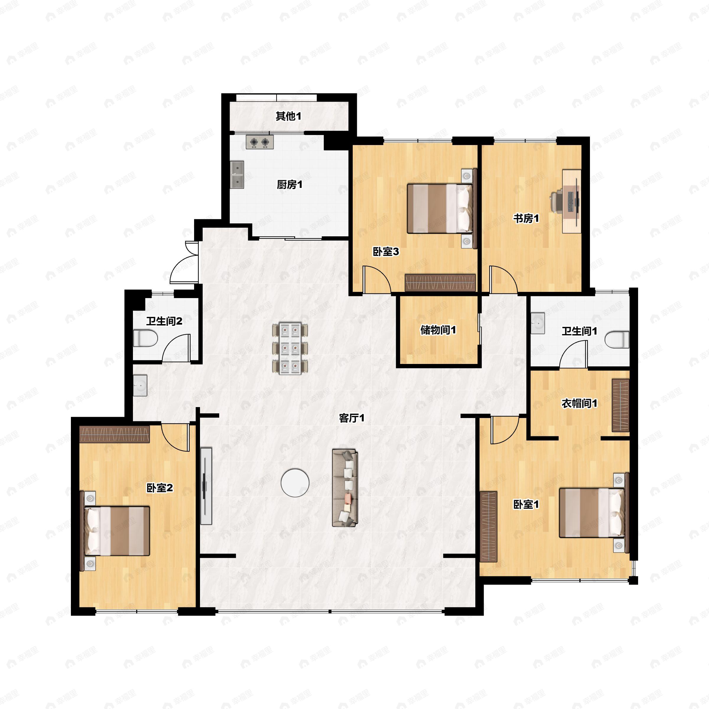 融创鹏辉玉兰天宸4室2厅2卫户型图