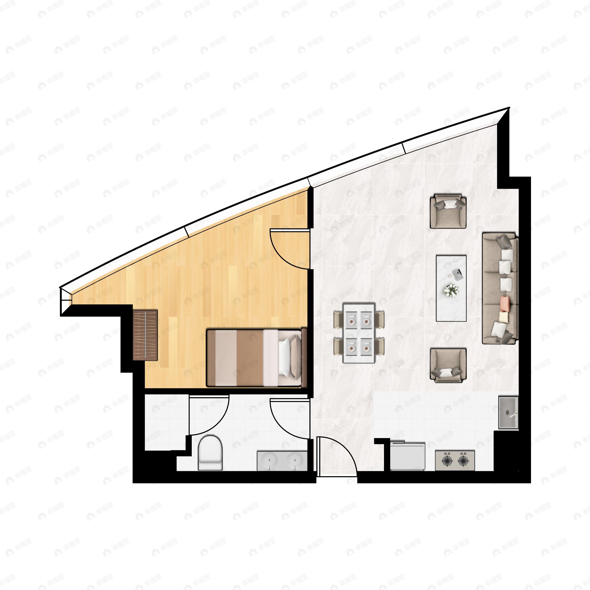 1室1厅1卫建面79平户型图