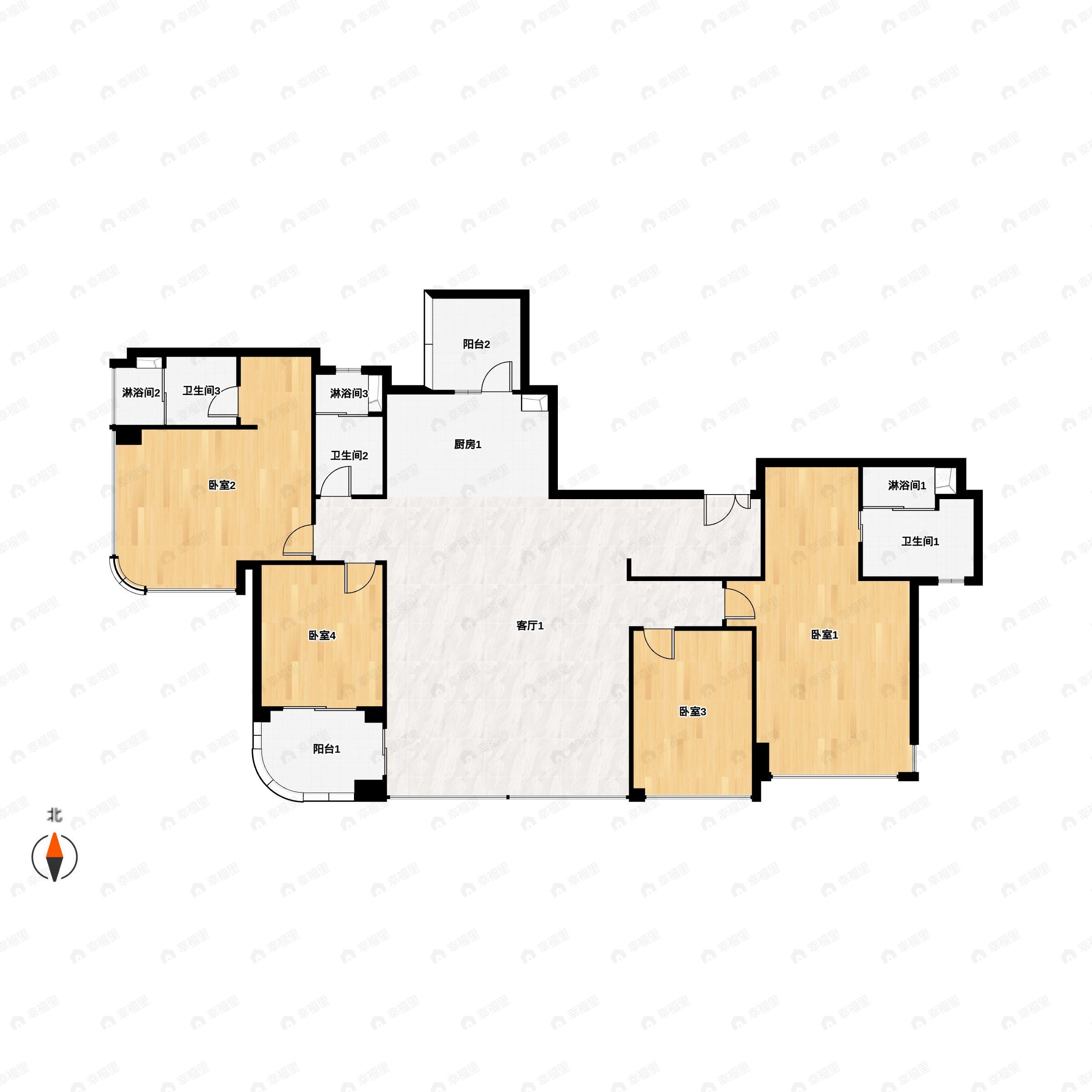 香港置地启元4室2厅3卫户型图