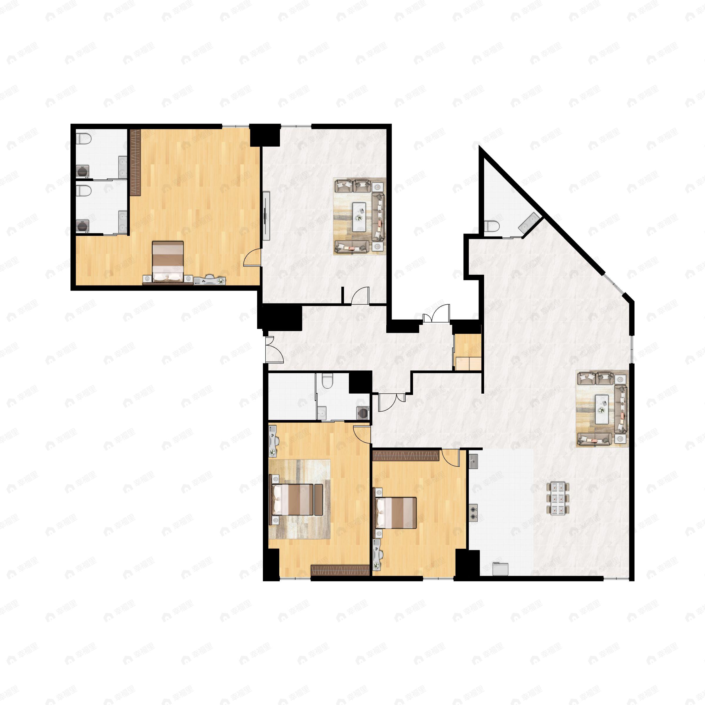 3室2厅2卫建面248平东北|西南户型图