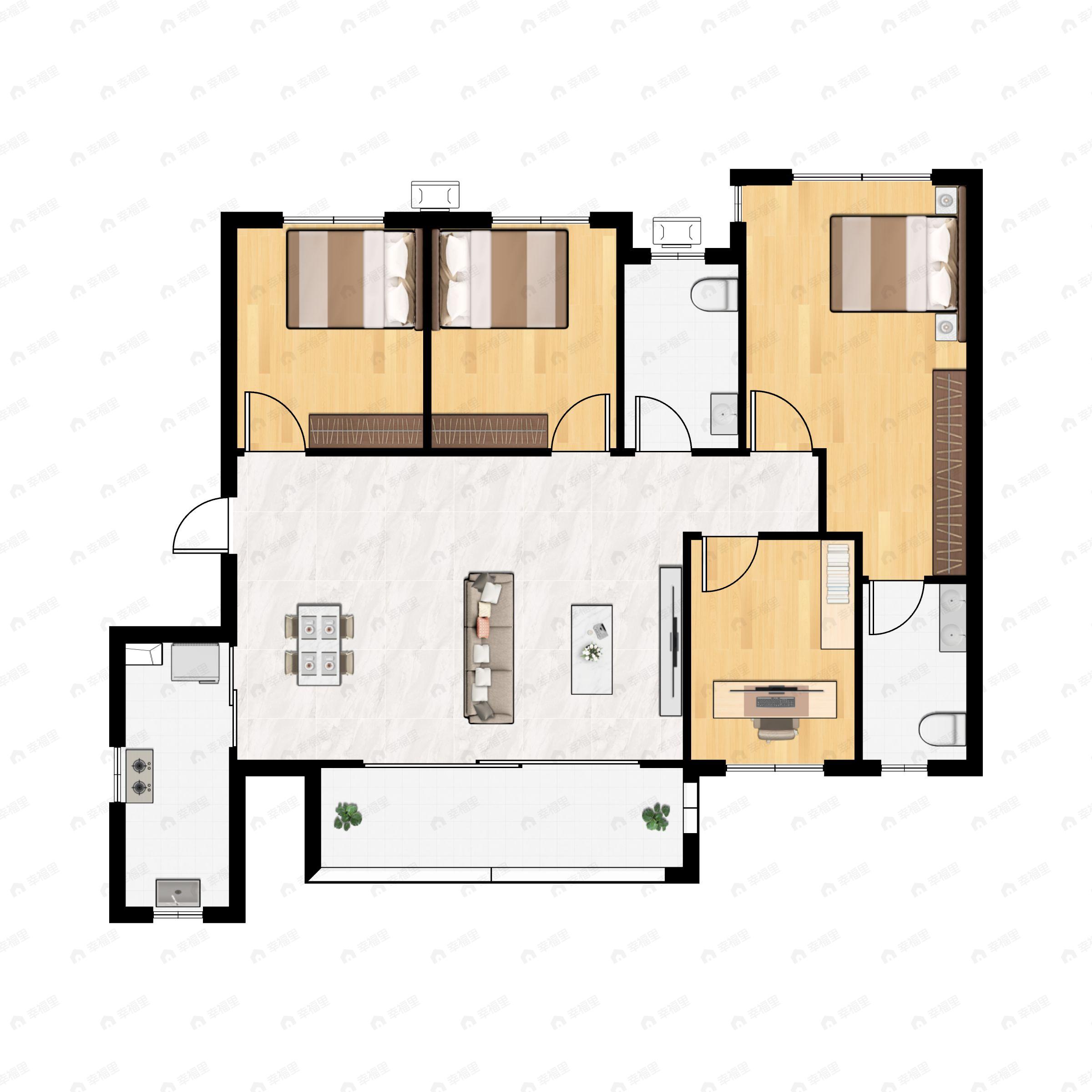4室2厅2卫建面135平户型图