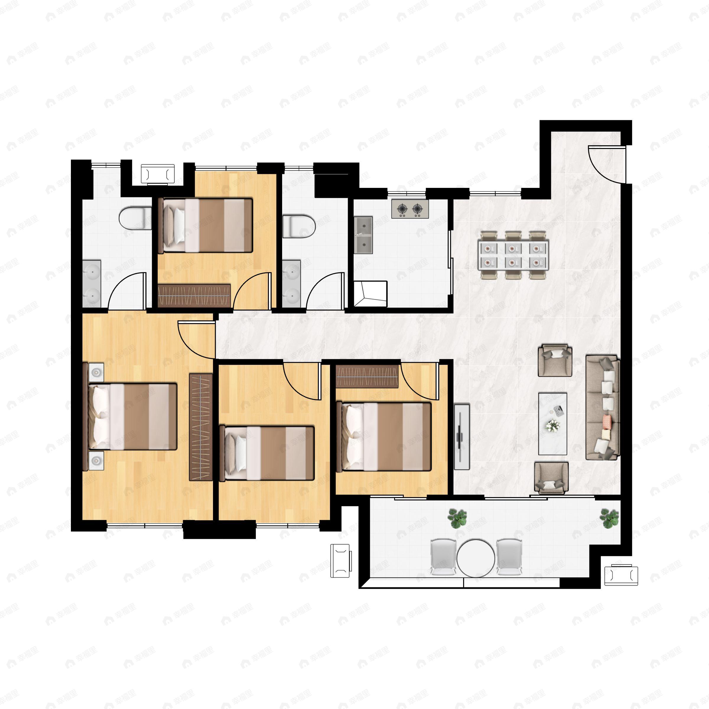 力高大港樾澜山4室2厅2卫户型图