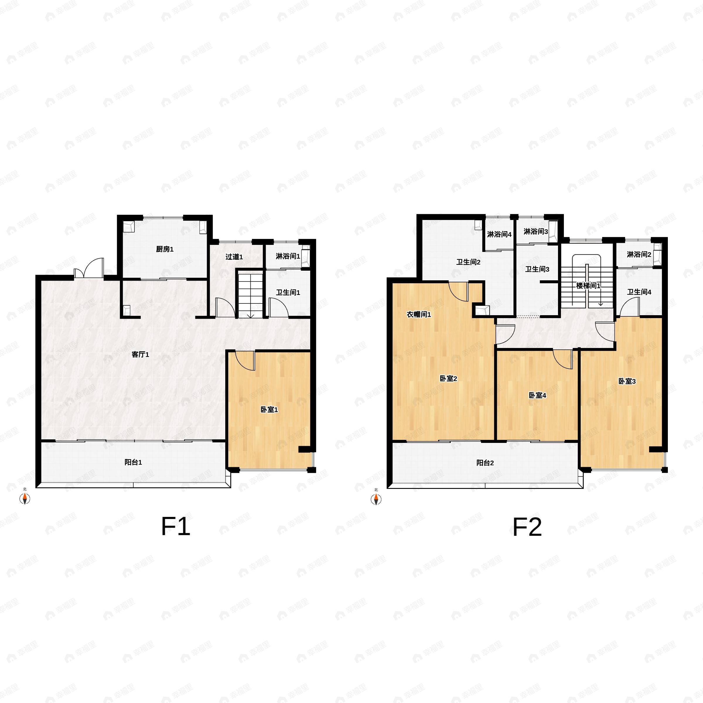 4室2厅2卫建面180平户型图