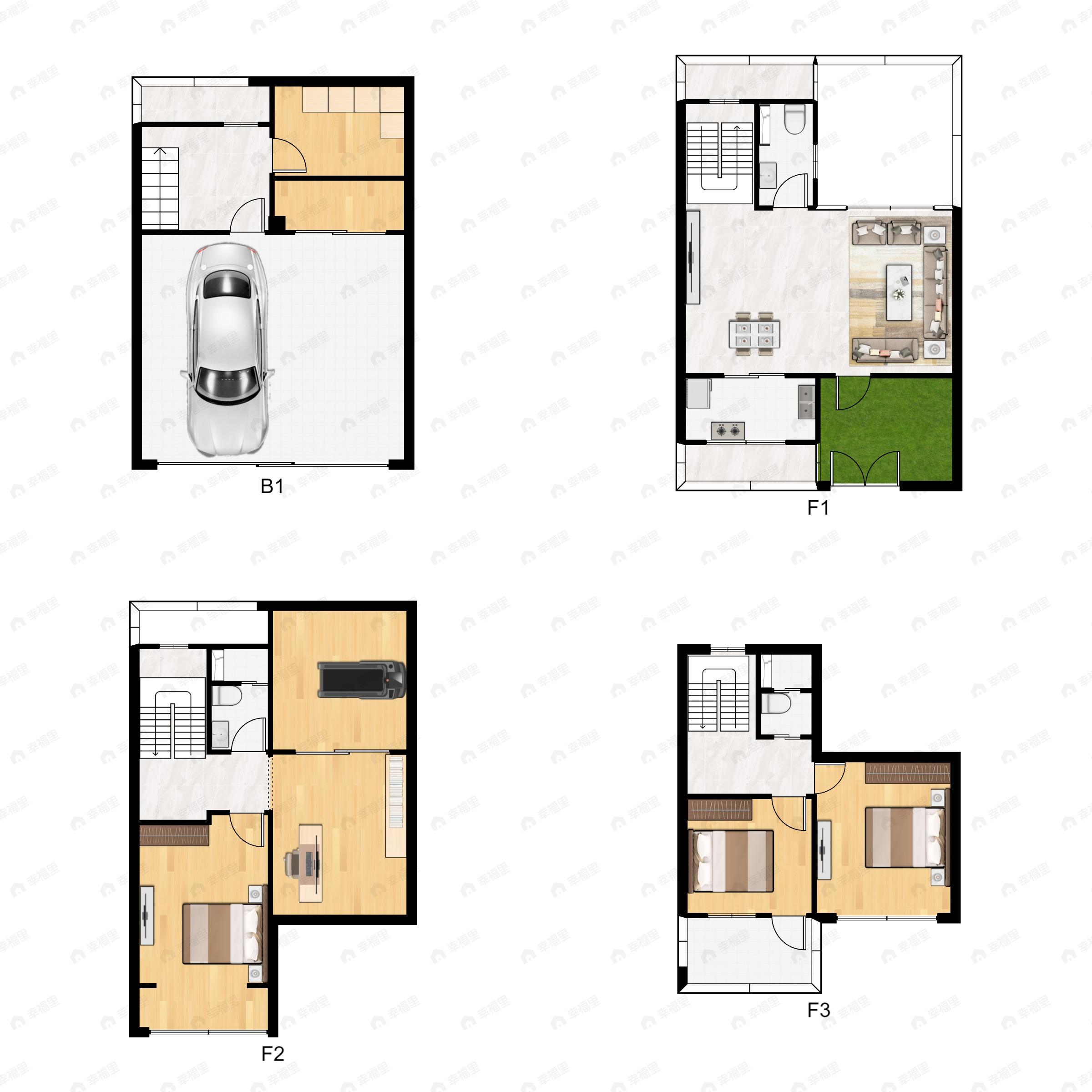 武汉院子4室2厅3卫户型图