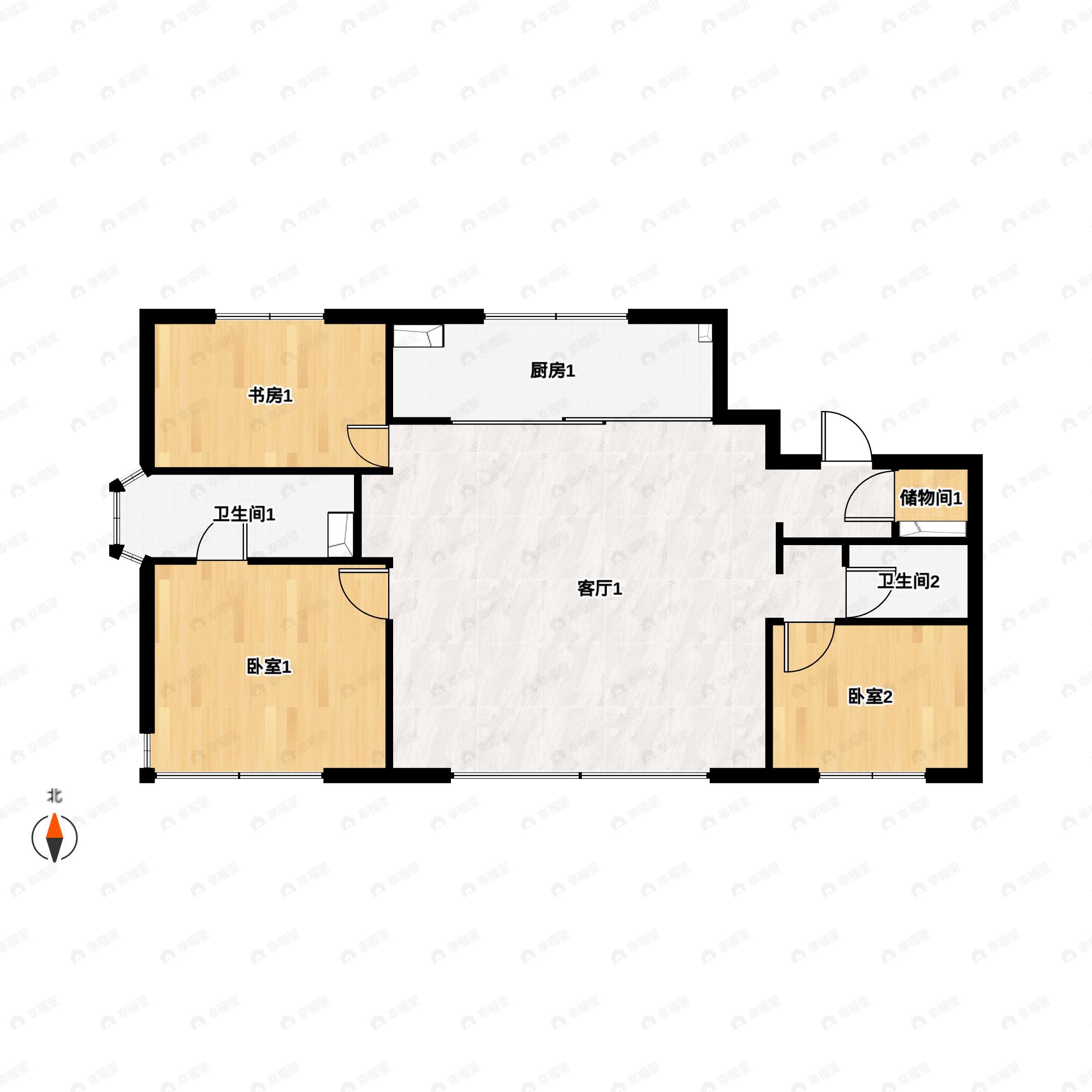 3室2厅2卫建面170平户型图