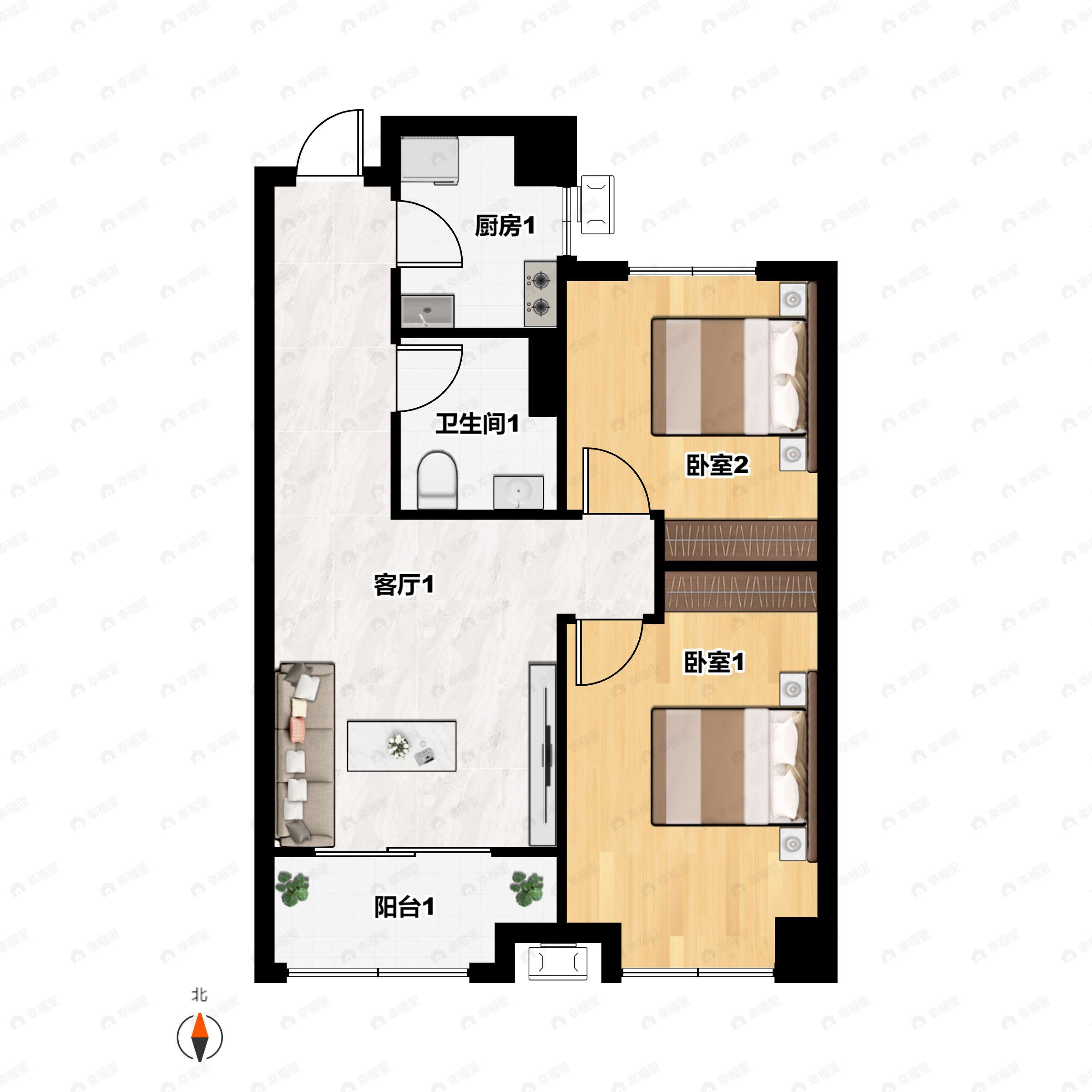 4室2厅8卫建面478平南户型图