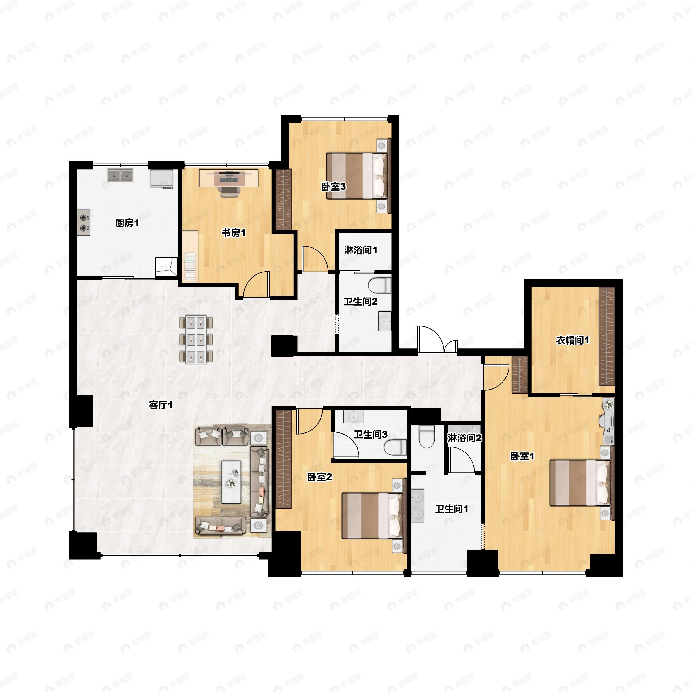 金泰唐6184室2厅3卫户型图