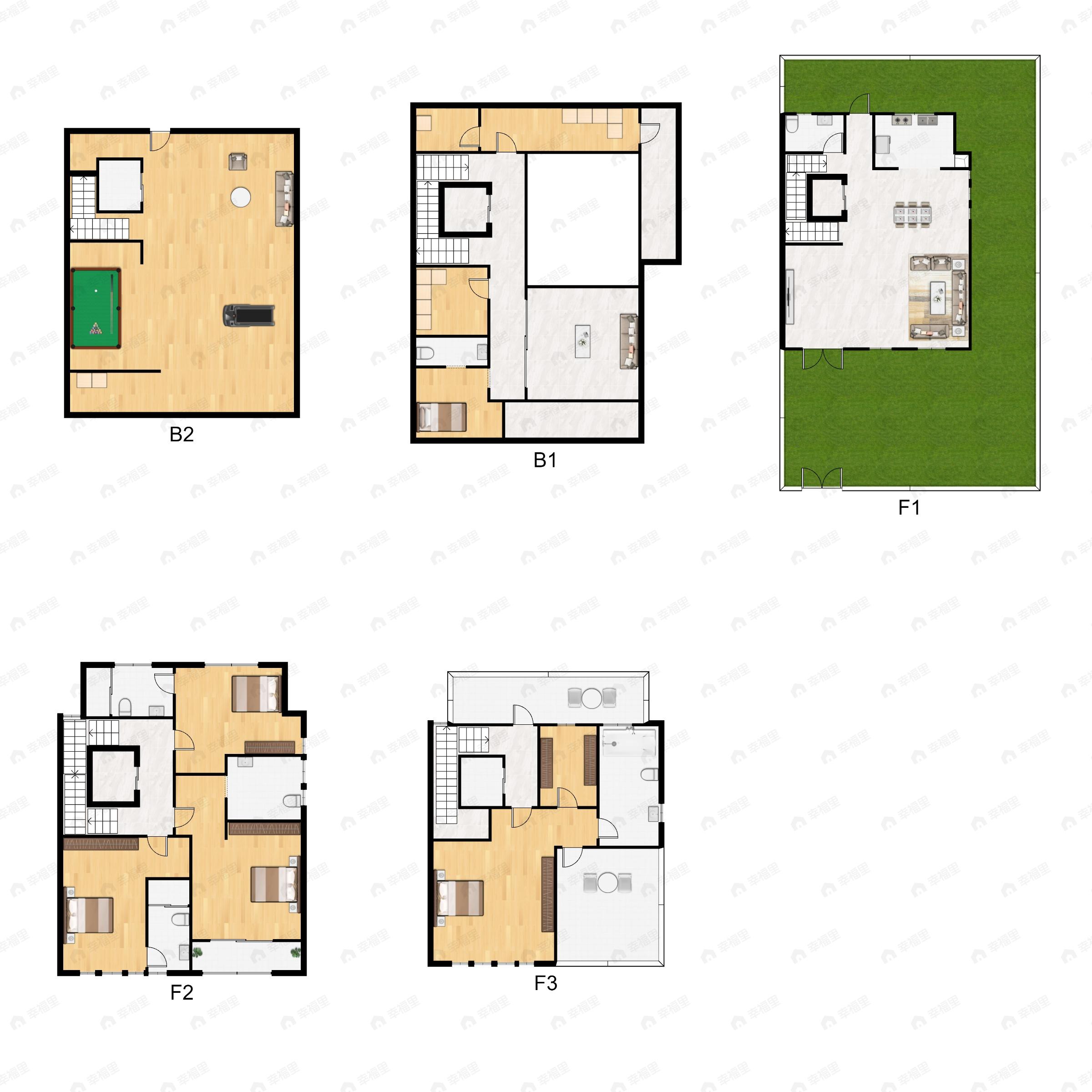 山水阳珀别院4室3厅7卫户型图