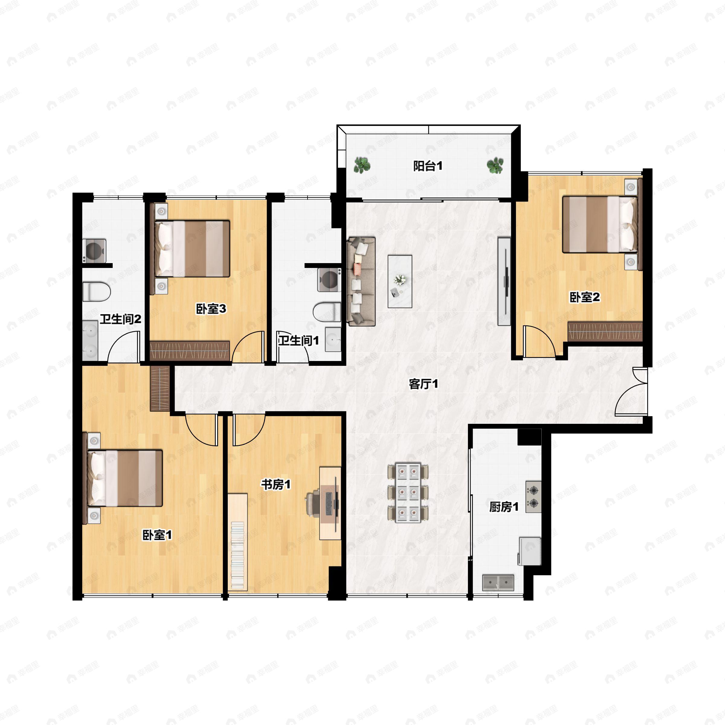 京基智农山海御园4室2厅2卫户型图