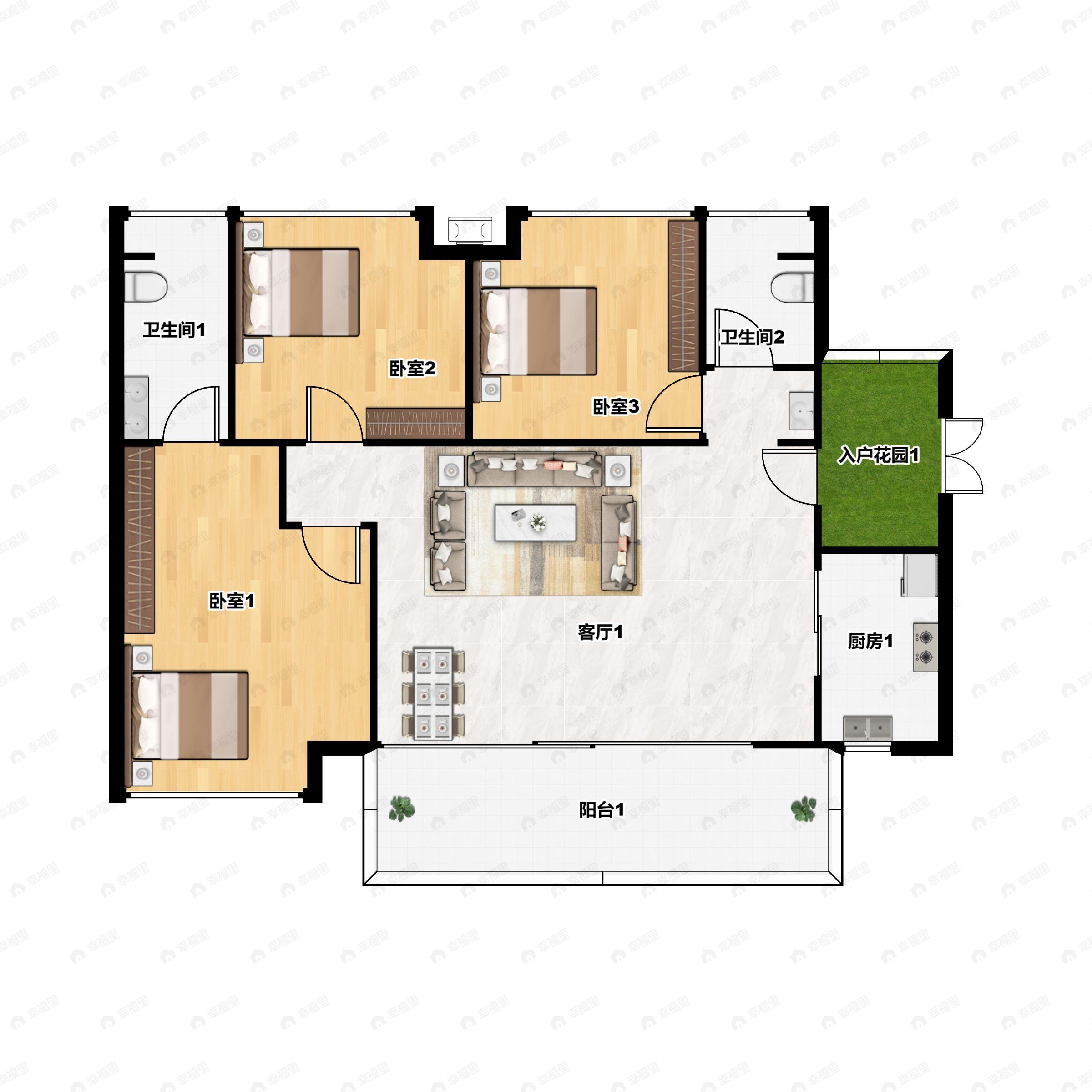 大壮名城4室2厅2卫户型图