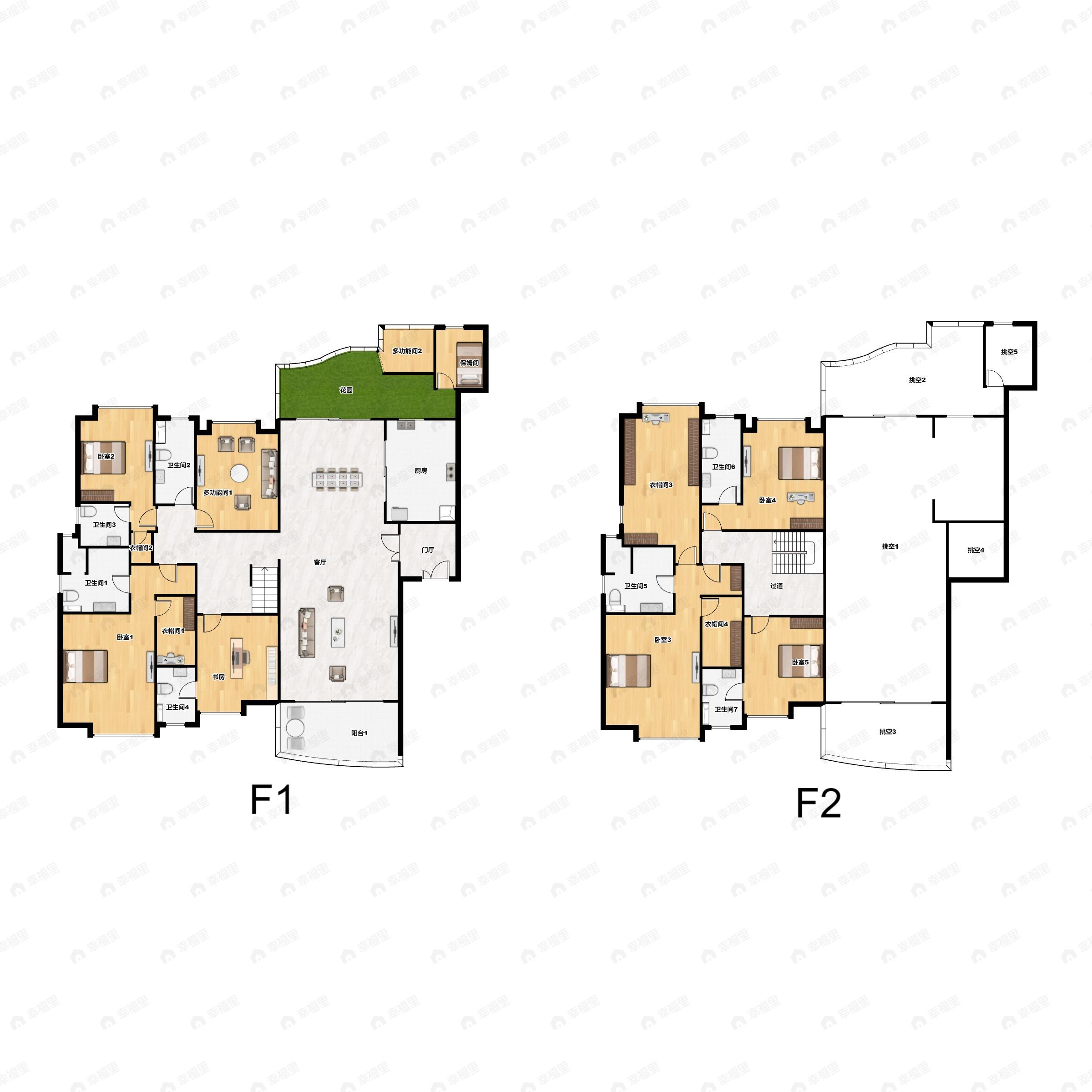 8室3厅8卫建面500平户型图