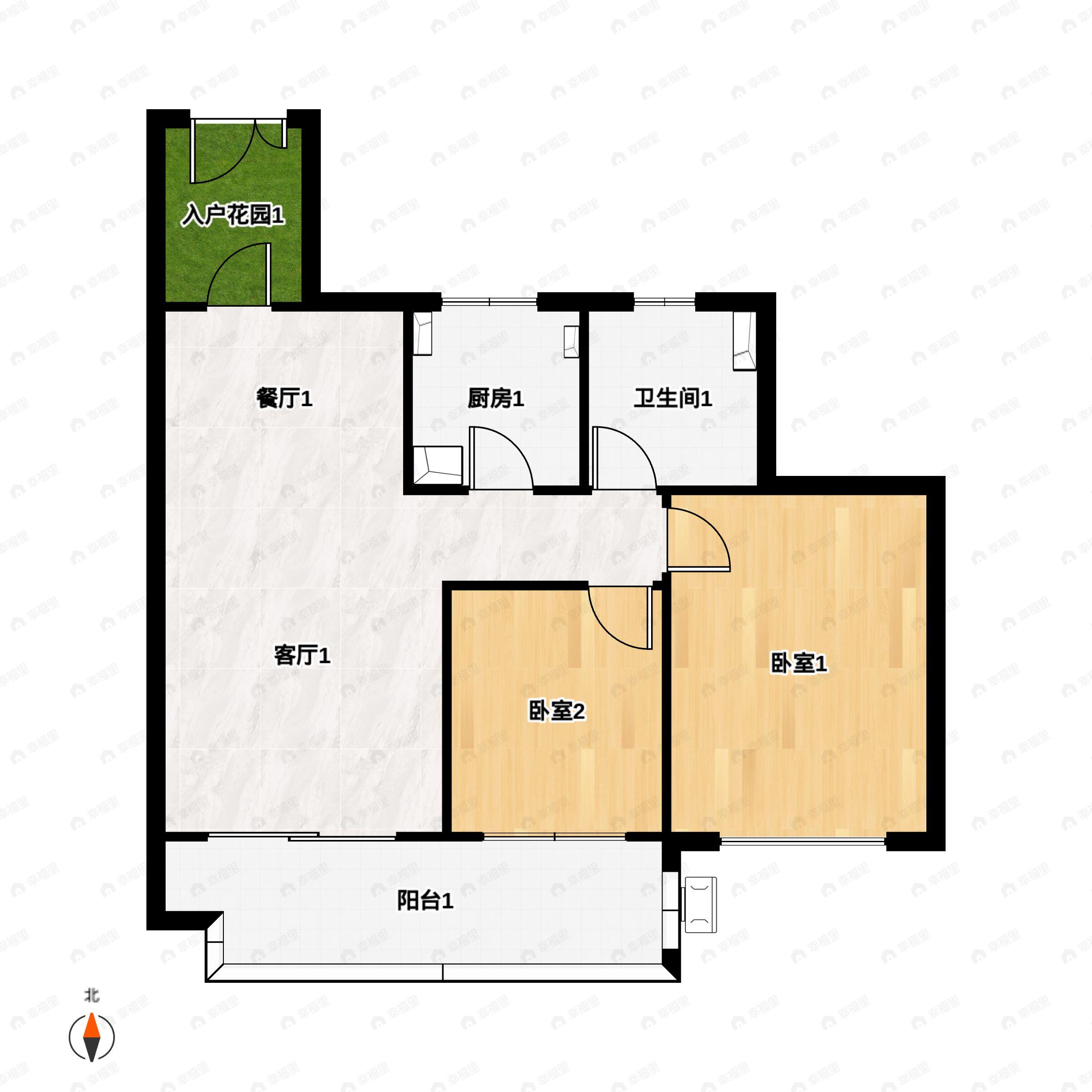 3室2厅2卫建面85平户型图