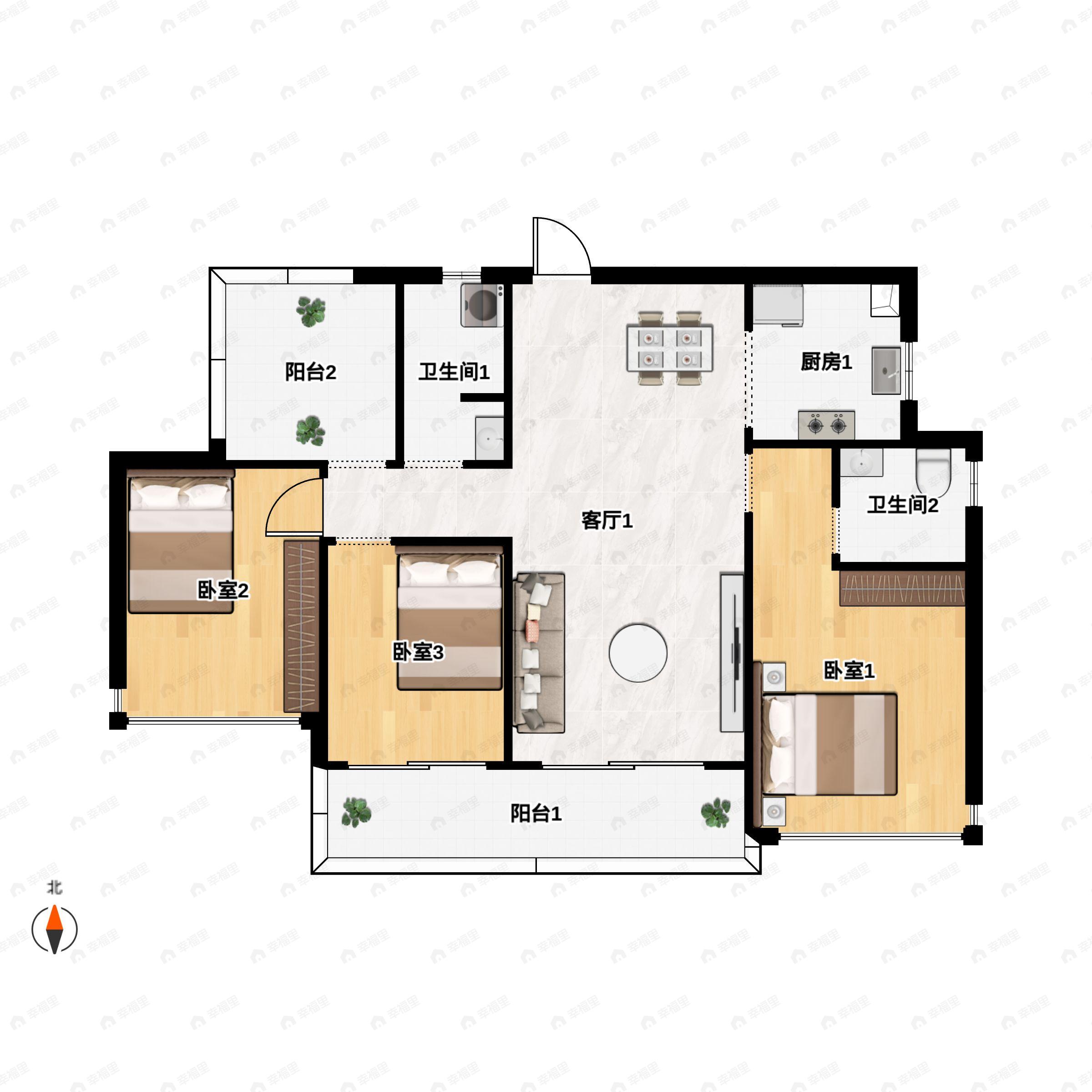 龙光建发玖云府4室2厅2卫户型图